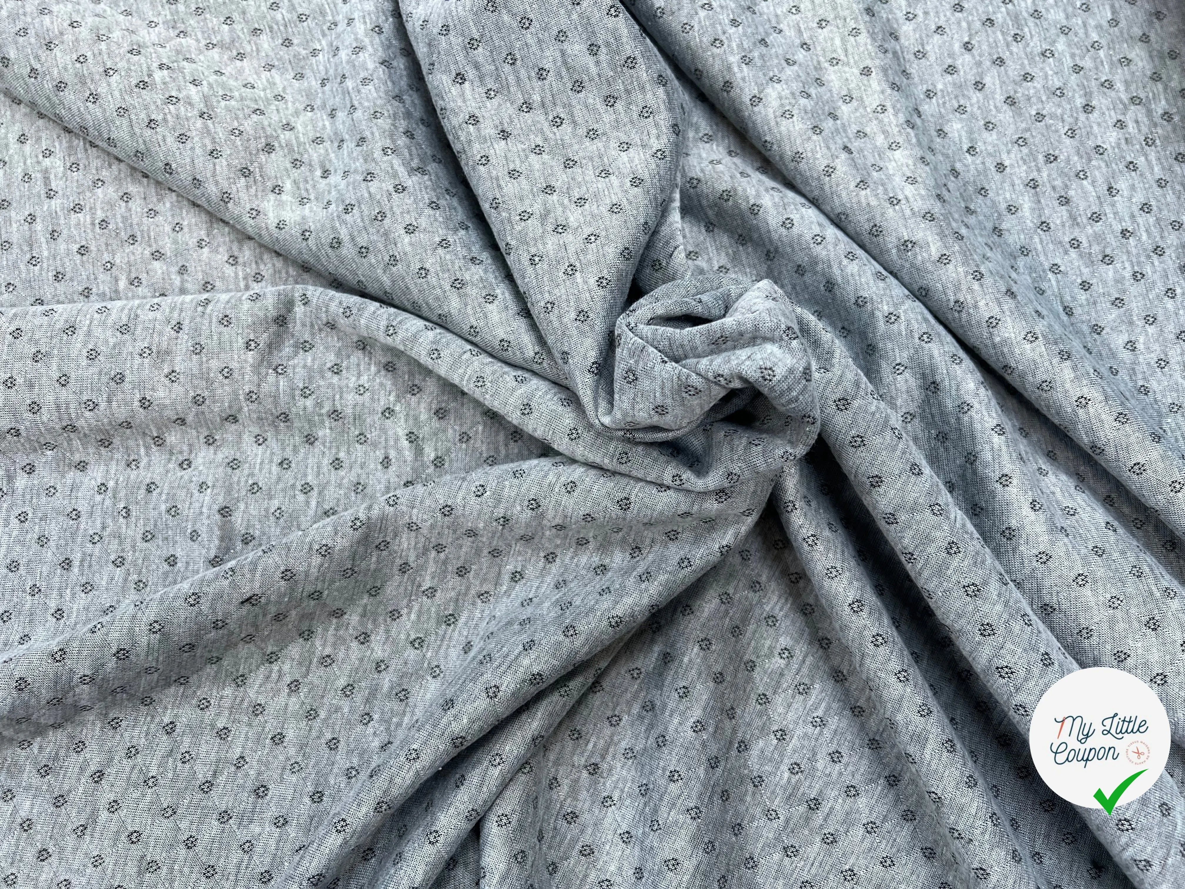 MAILLE POLYCOTON PETIT COEUR ENVERS RAYURES GRIS - My Little Coupon