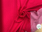 MAILLE POLYCOTON PETIT COEUR ENVERS RAYURES ROUGE - My Little Coupon