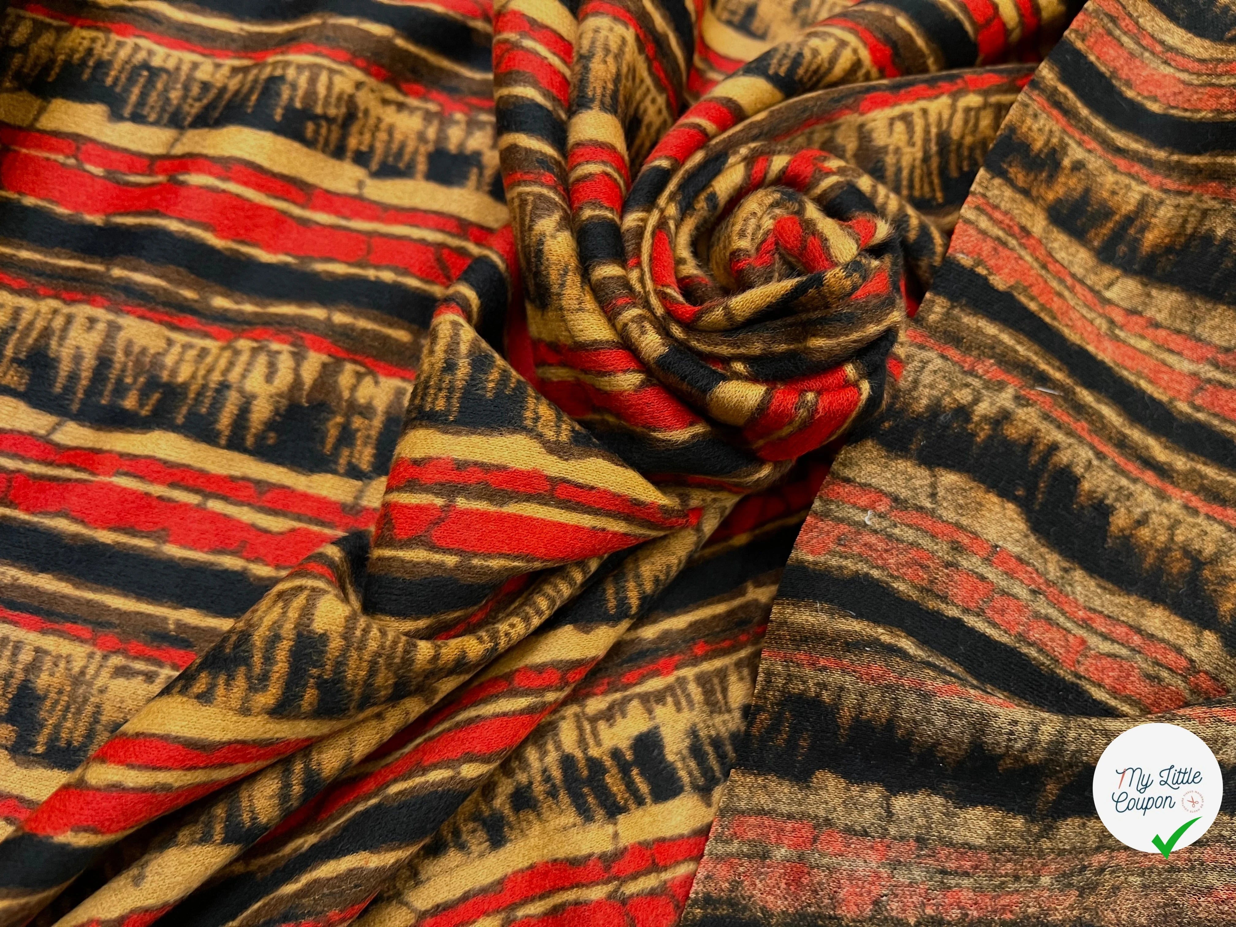 MAILLE POLYESTER DUVEUTEUSE RAYURES ETHNIQUES - My Little Coupon