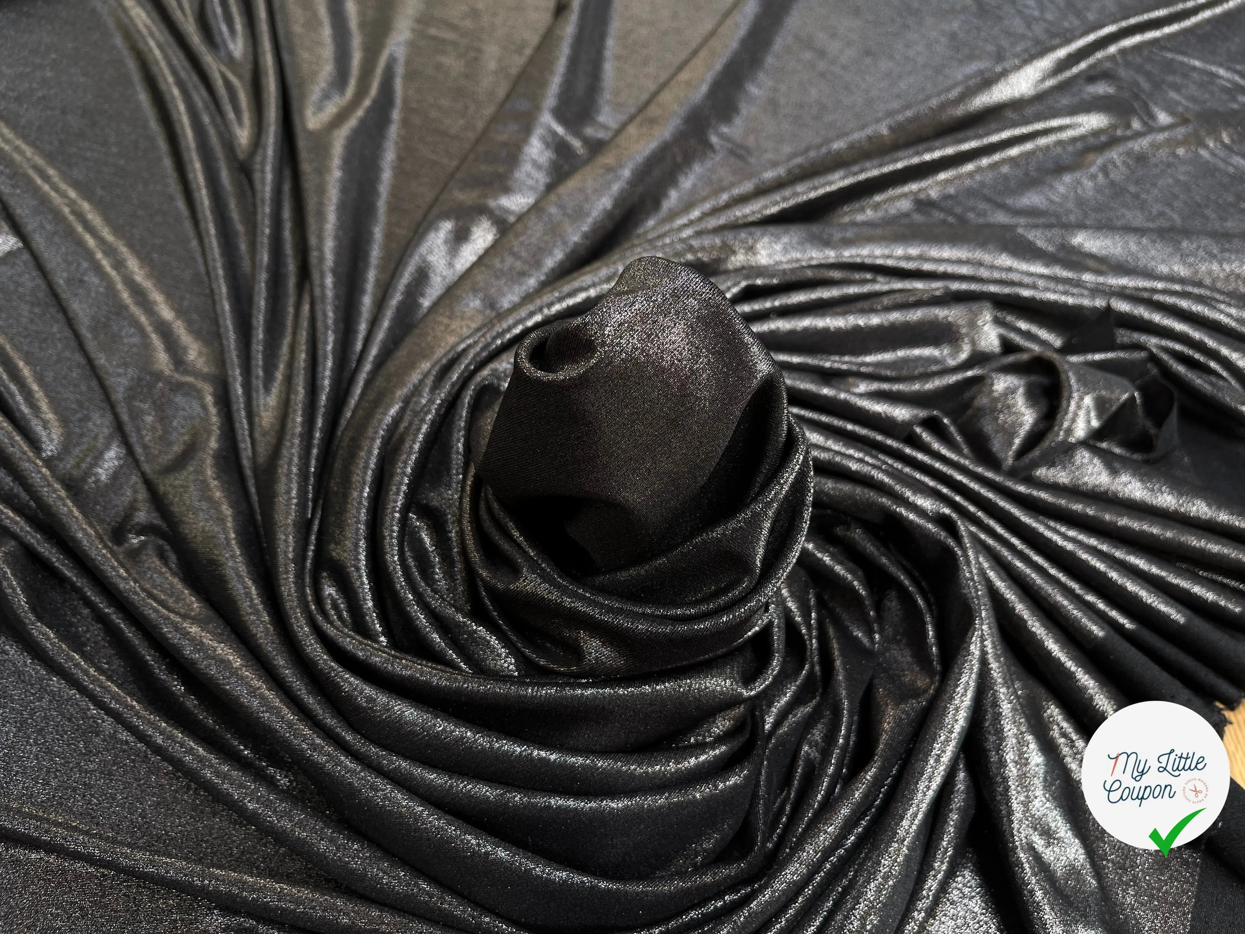 MAILLE POLYESTER IRISÉE NOIR - My Little Coupon