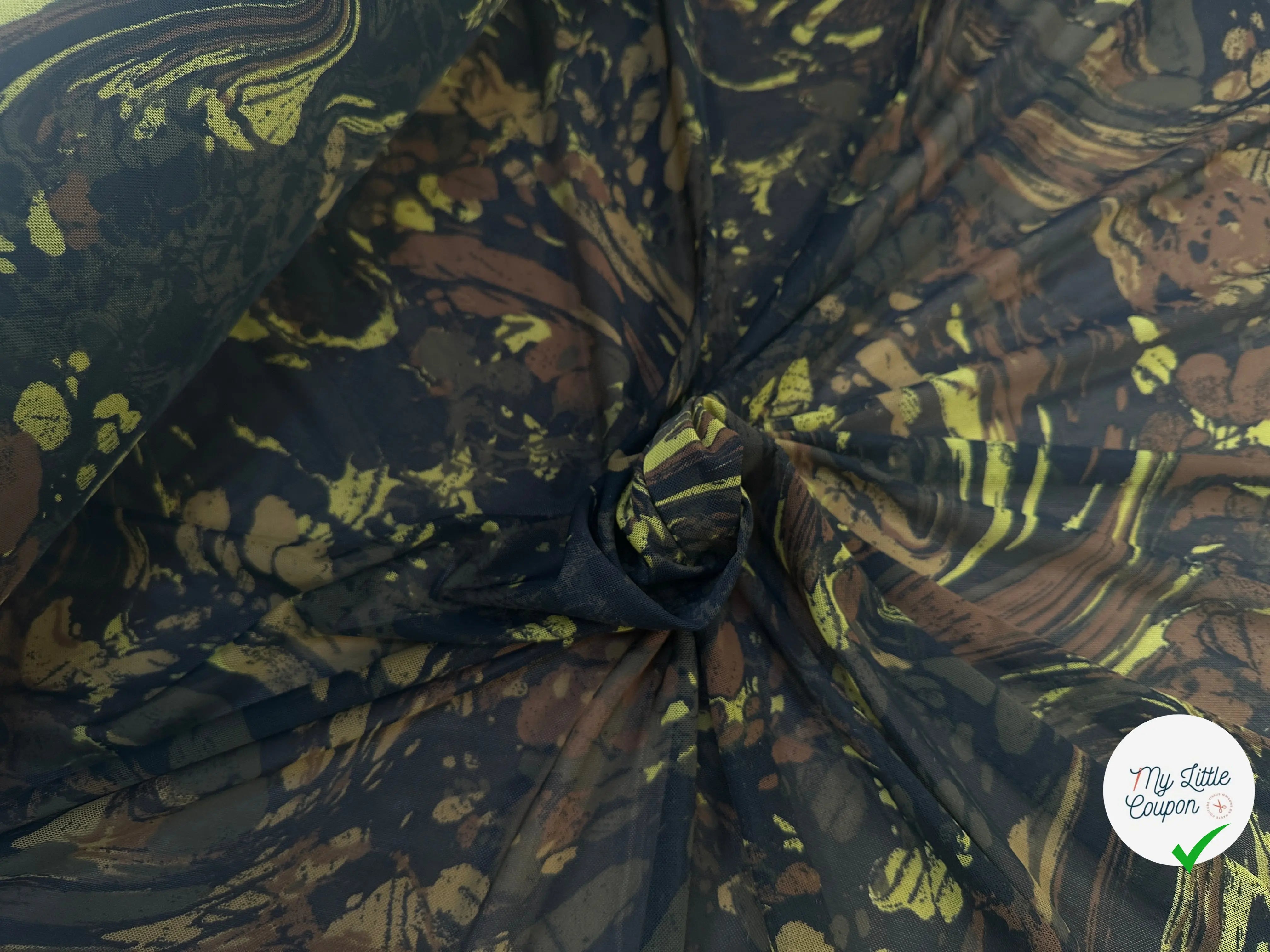 MAILLE RESILLE JUNGLE PALUDE VERT MARRON - My Little Coupon