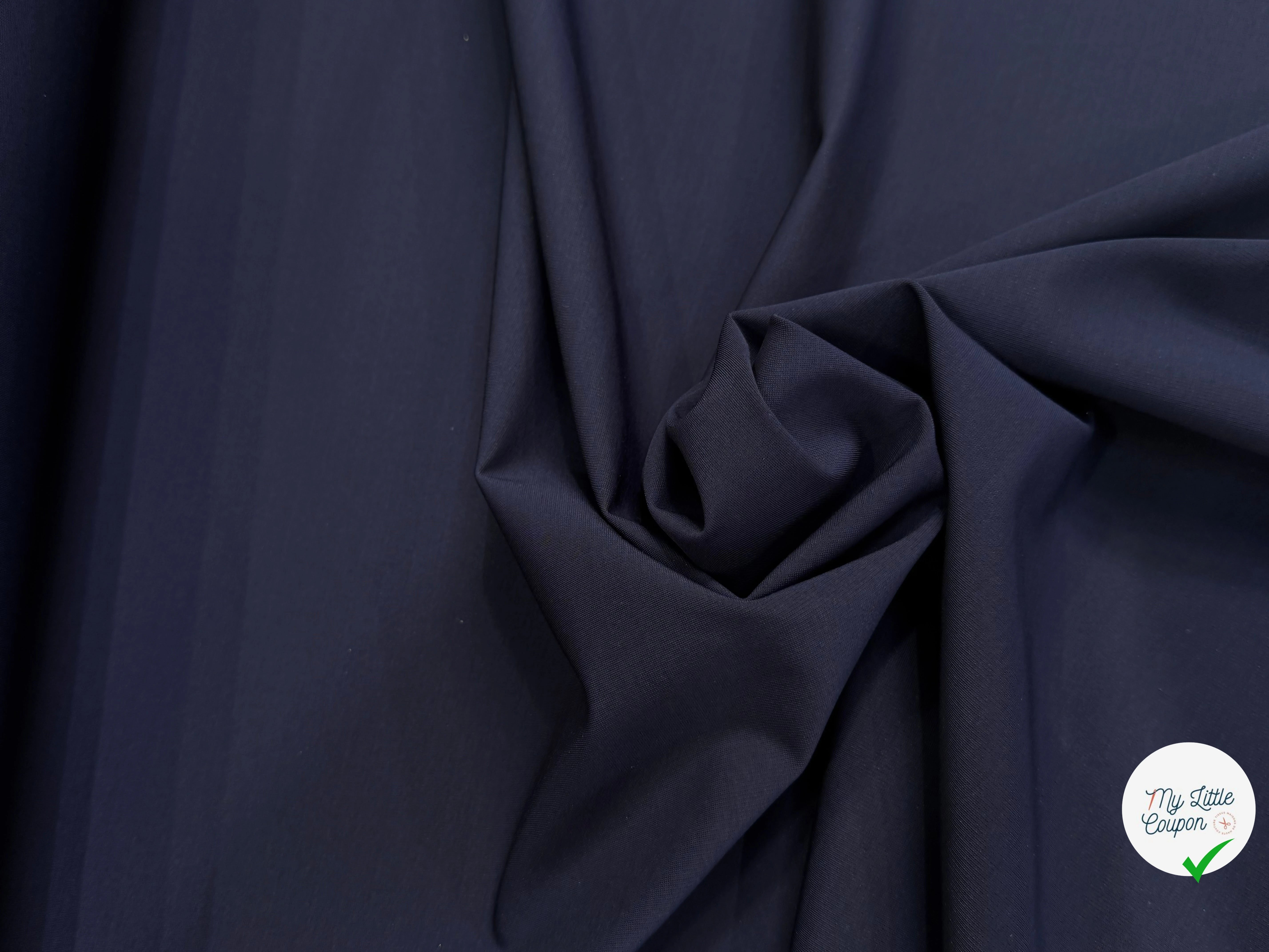 MAILLE SEMI-LOURDE SUPER STRETCH BLEU MARINE VISCOSE ET ÉLASTHANNE - My Little Coupon