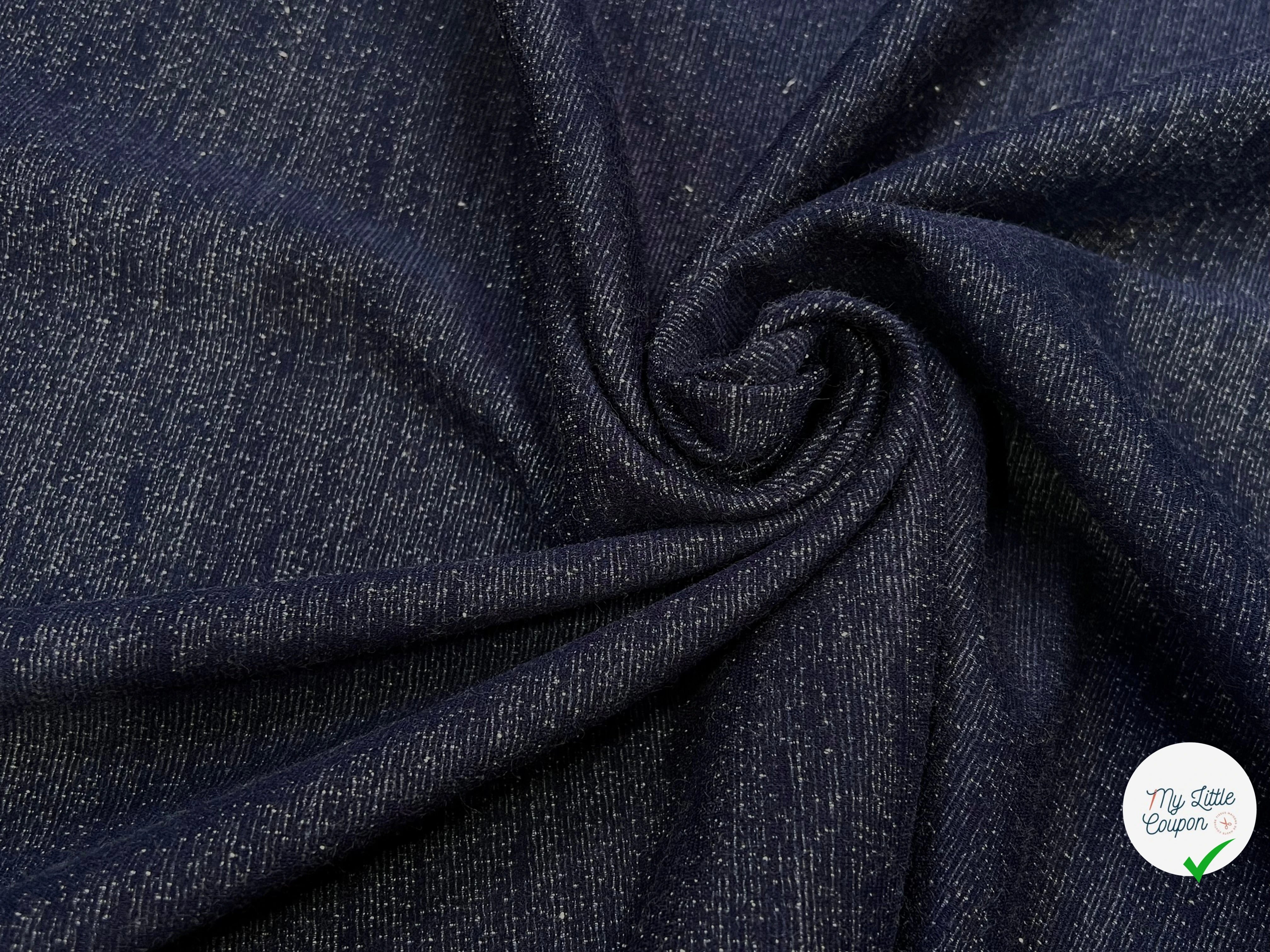 MAILLE STRETCH FLAMÉ BLEU MARINE/ BLANC MADE IN KOREA - My Little Coupon