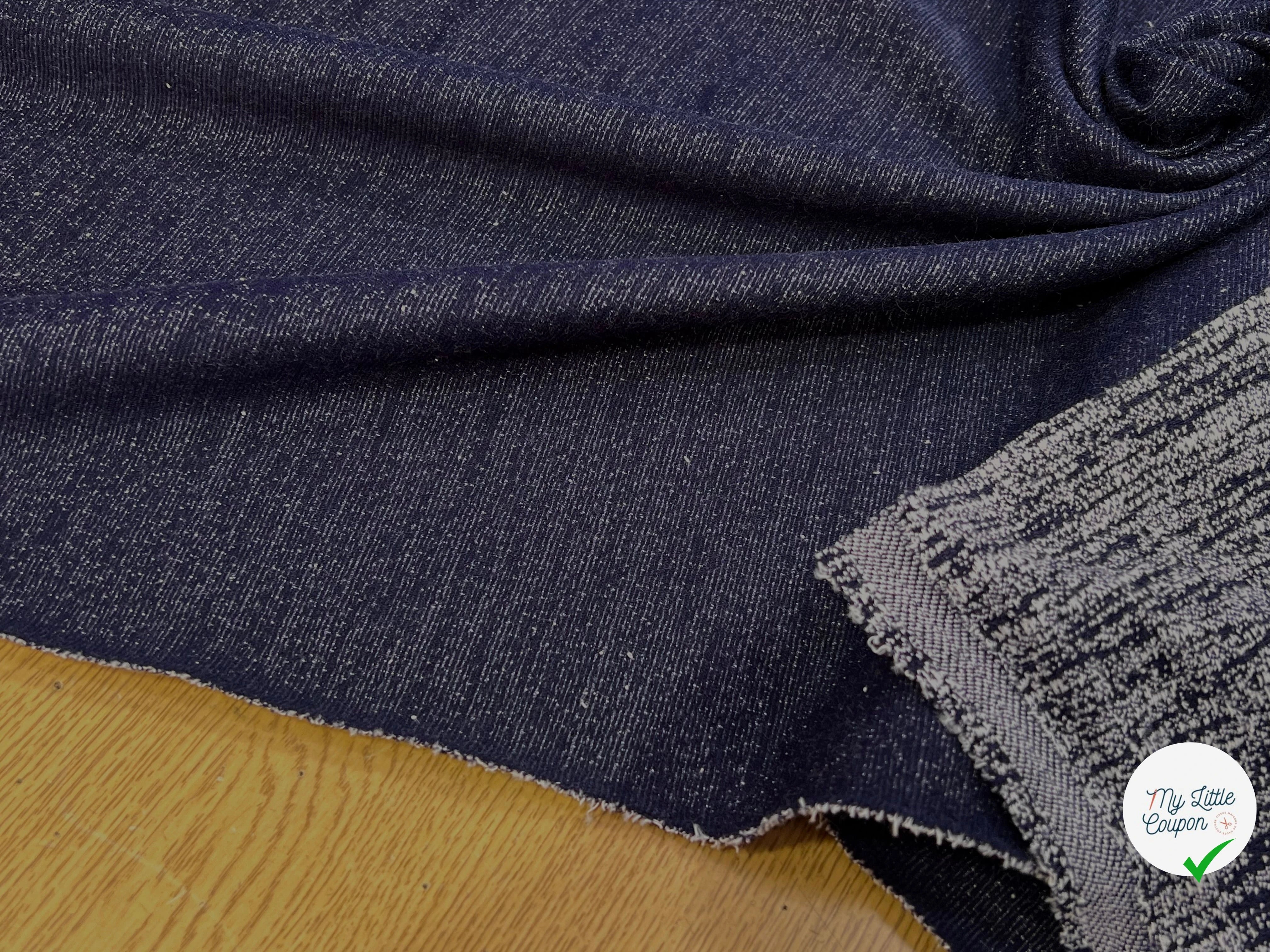 MAILLE STRETCH FLAMÉ BLEU MARINE/ BLANC MADE IN KOREA - My Little Coupon