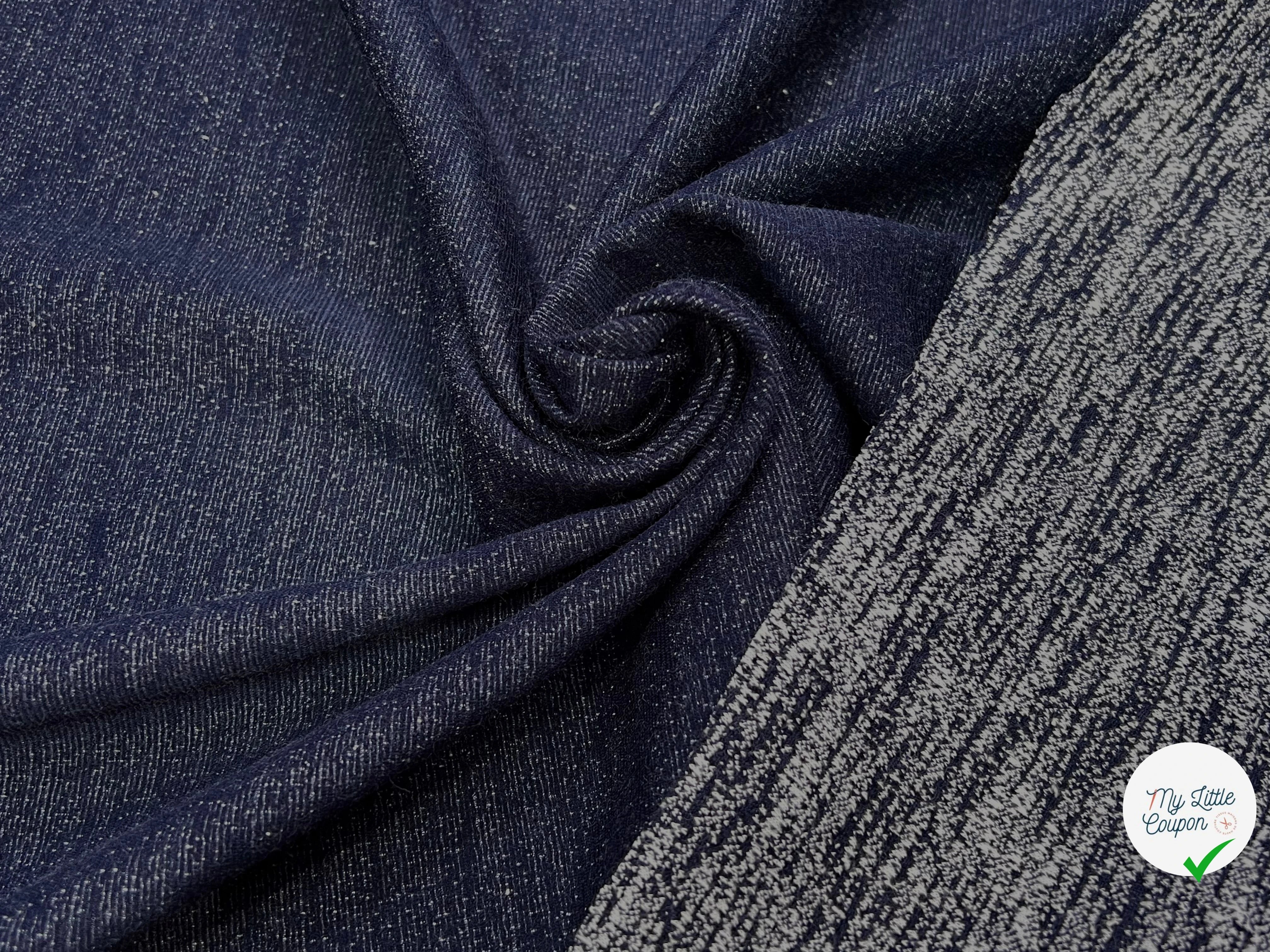 MAILLE STRETCH FLAMÉ BLEU MARINE/ BLANC MADE IN KOREA - My Little Coupon