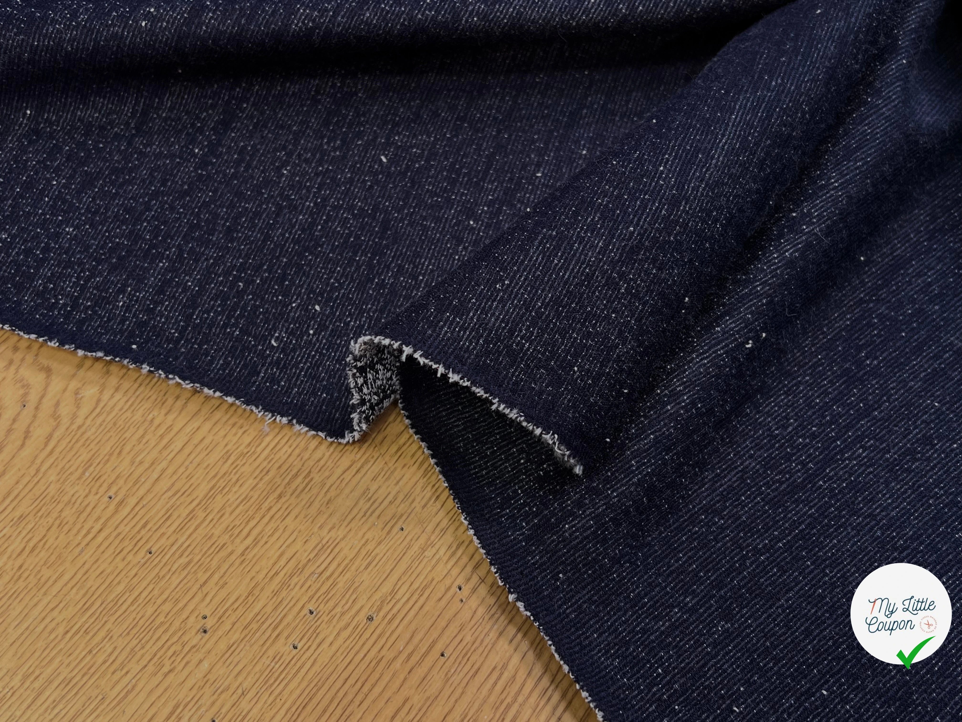 MAILLE STRETCH FLAMÉ BLEU MARINE/ BLANC MADE IN KOREA - My Little Coupon