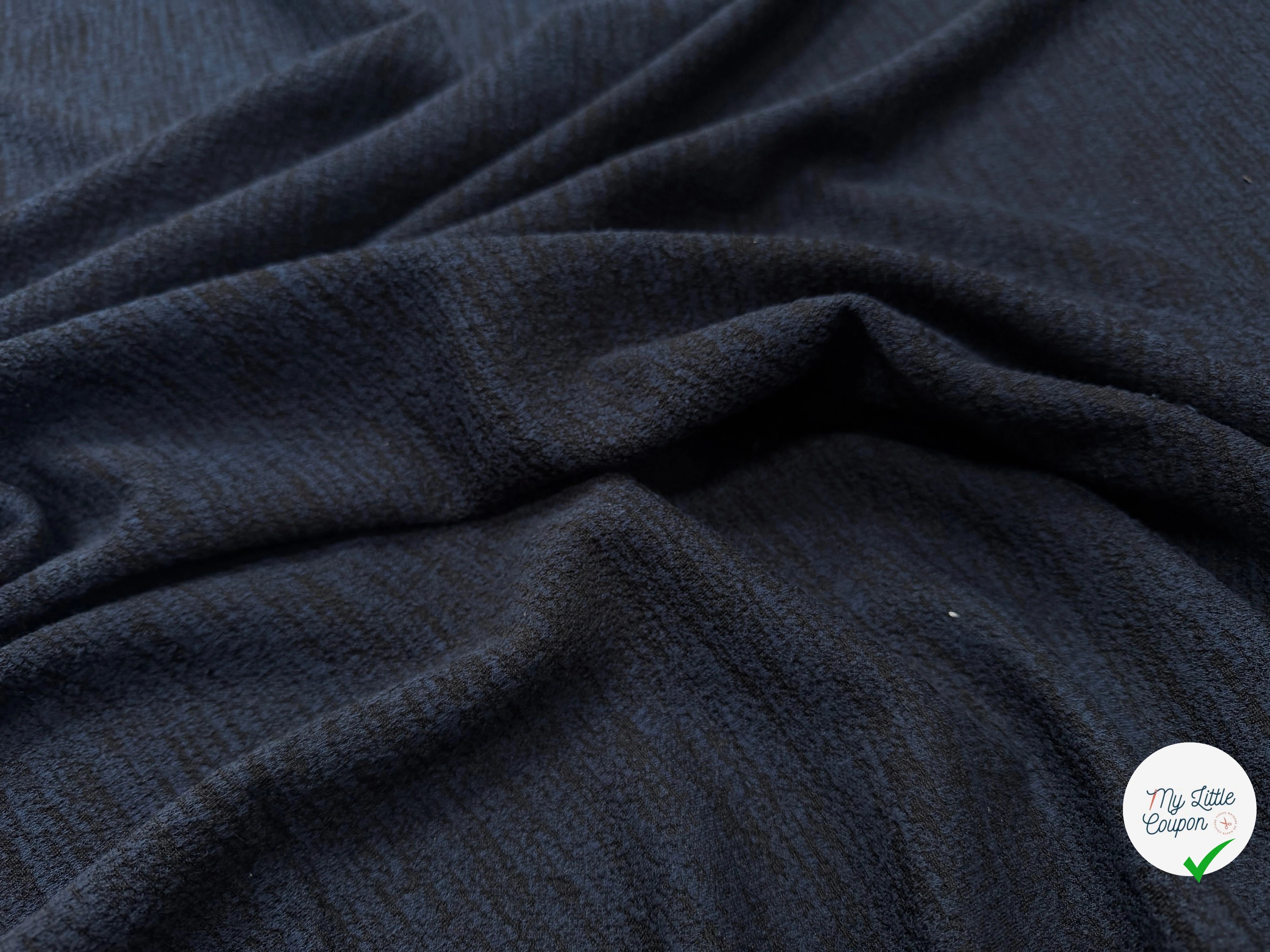 MAILLE STRETCH FLAMMÉE BLEU ET NOIR KOREA - My Little Coupon