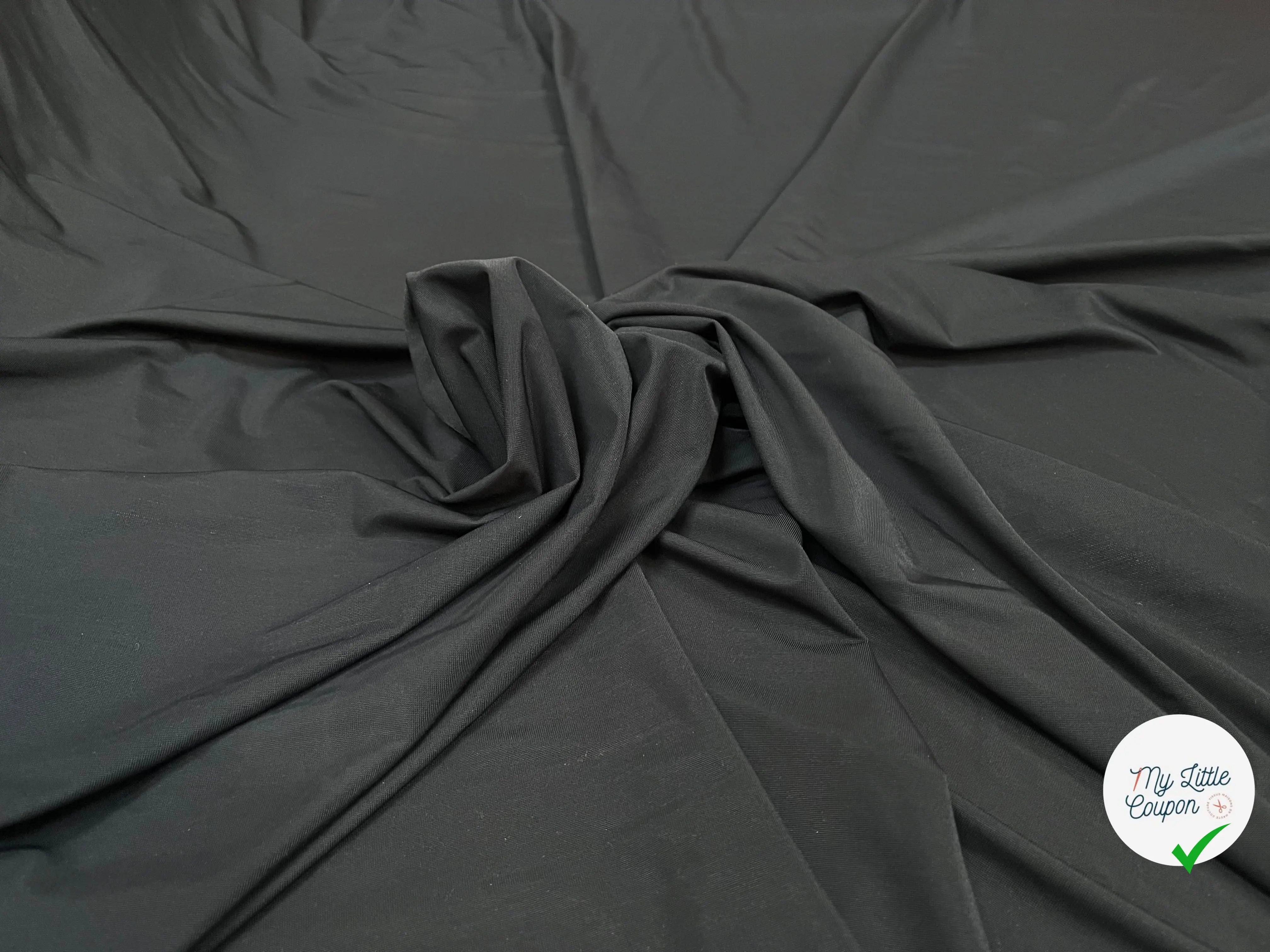 MAILLE STRETCH NOIR UNI - My Little Coupon