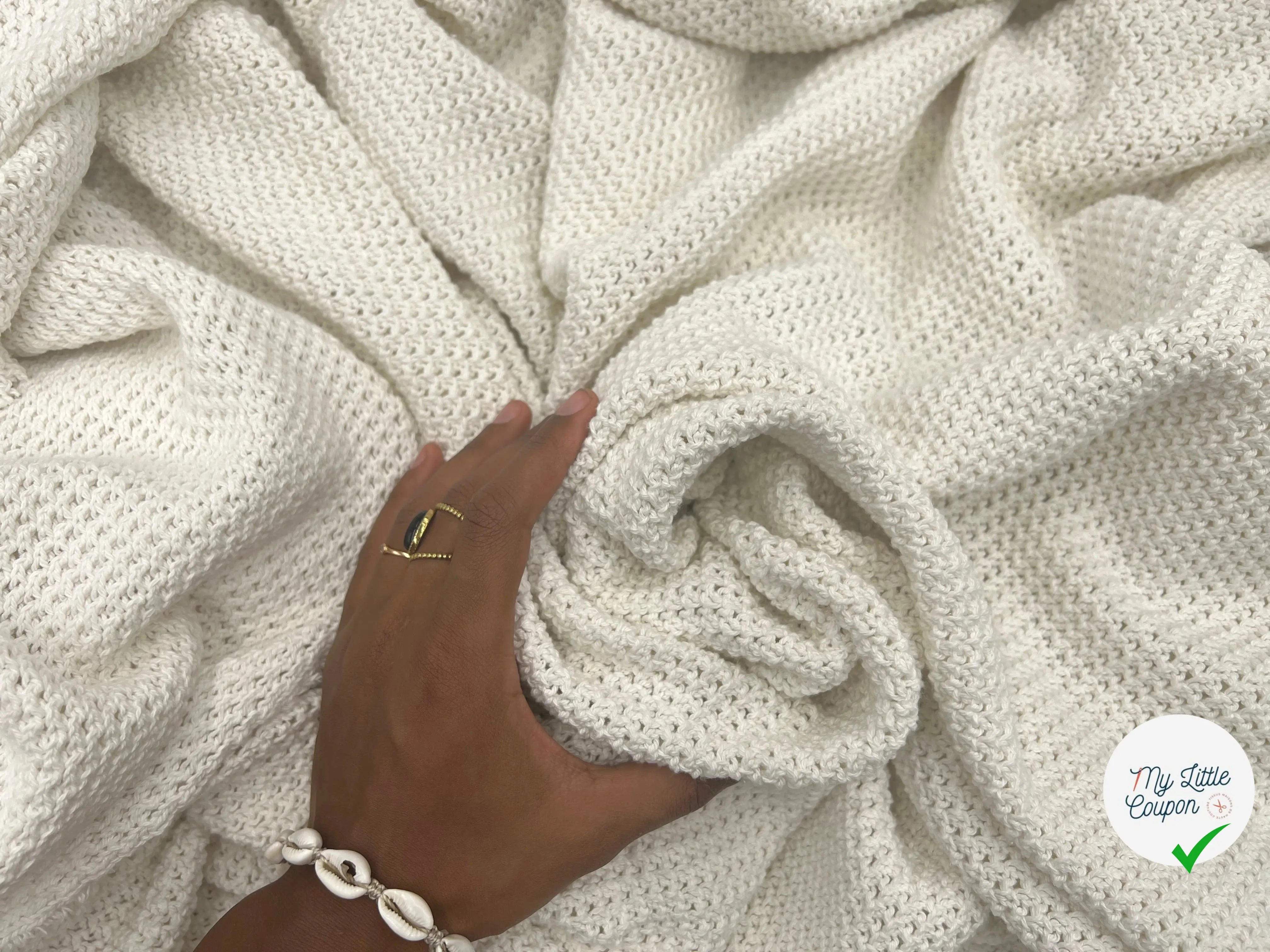 MAILLE TRICOT COTON FAÇON TWEED - coupon de tissu de 3 mètres - My Little Coupon - tissu - coudre