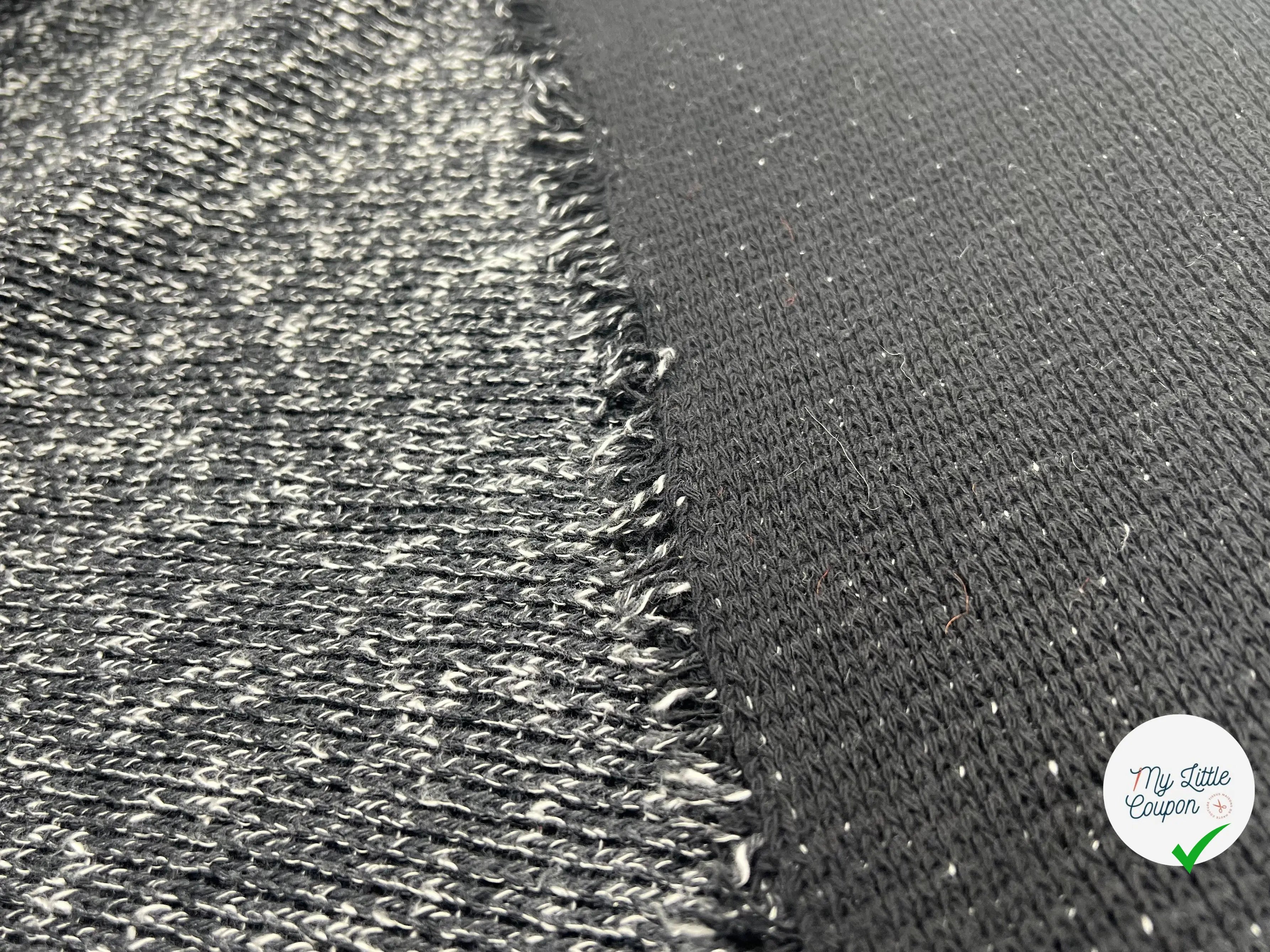 MAILLE TRICOTÉE LOURDE GRIS BLANC - coupon de tissu de 3 mètres - My Little Coupon - tissu - coudre