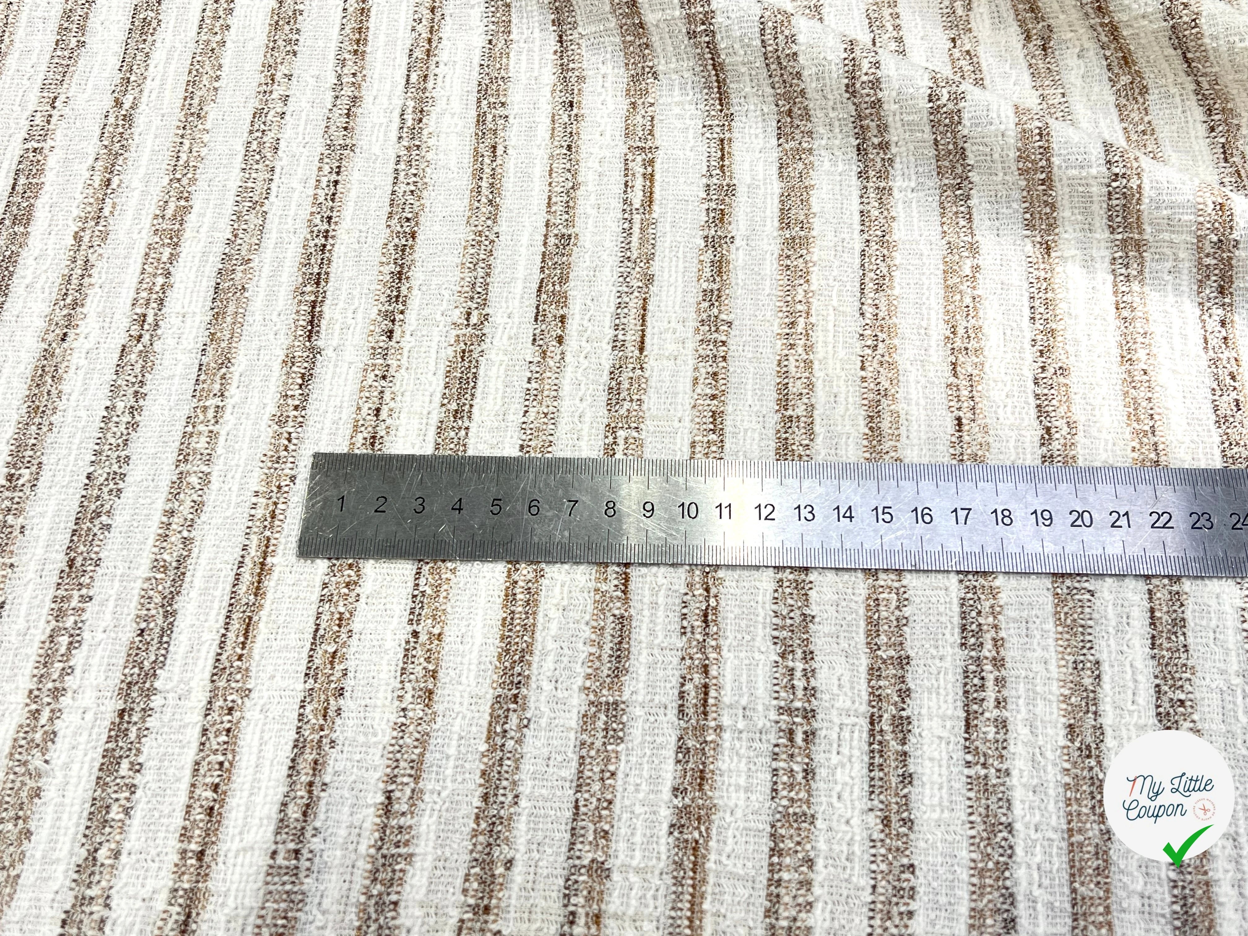 MAILLE TRICOTÉE STRETCH À RAYURES BEIGE MARRONÉ - My Little Coupon