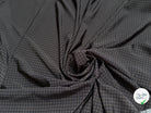MAILLE VISCOSE FLUIDE ULTRA STRETCH FOND NOIR MINI PIED DE POULE MARRON SATINÉE - My Little Coupon