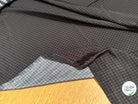 MAILLE VISCOSE FLUIDE ULTRA STRETCH FOND NOIR MINI PIED DE POULE MARRON SATINÉE - My Little Coupon
