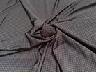 MAILLE VISCOSE FLUIDE ULTRA STRETCH FOND NOIR MINI PIED DE POULE MARRON SATINÉE - My Little Coupon