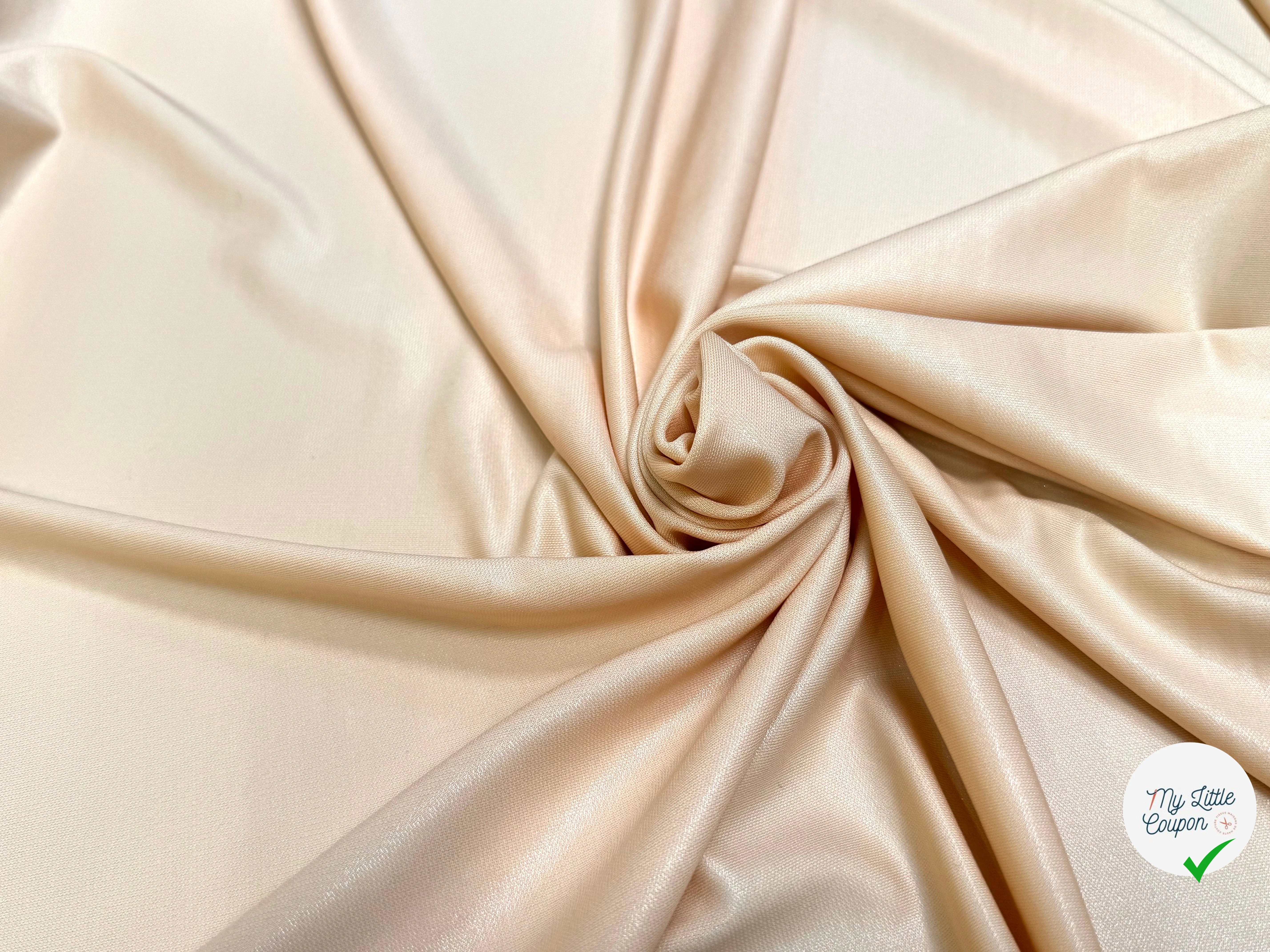 MAILLE VISCOSE LOURDE CREPÉE LÉGÈREMENT SATINÉ PÊCHE - My Little Coupon