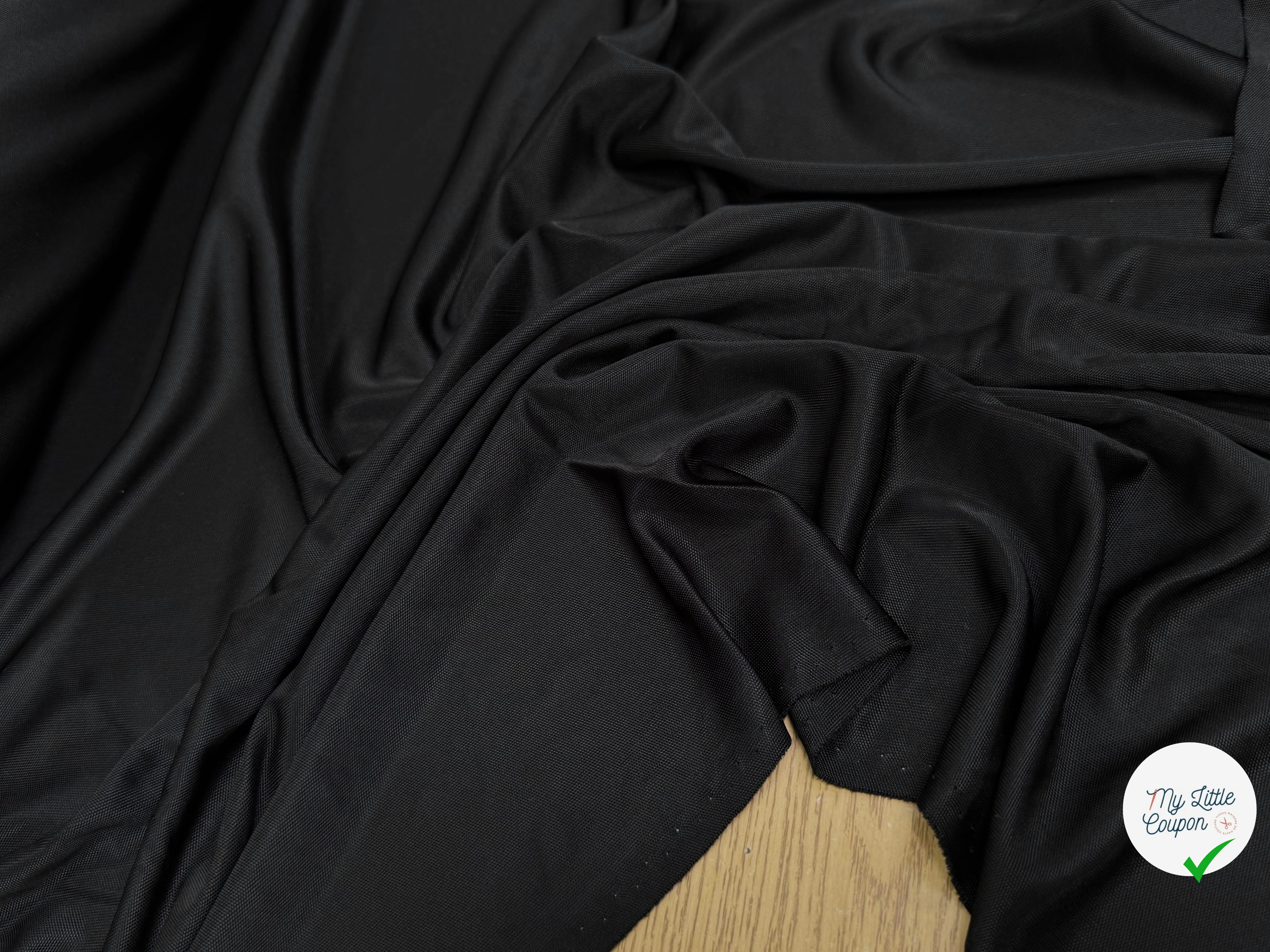MAILLE VISCOSE LOURDE STRETCH GRANDE LAIZE NOIR - My Little Coupon