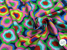 MAILLE VISCOSE STRETCH IMPRIMÉ FLEURS PSYCHÉDÉLIQUES MISTERY FLOWER POWER - My Little Coupon