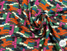 MAILLE VISCOSE STRETCH IMPRIMÉ MOSAÏQUE PIXEL MULTICOLORE MISTERY VEH VERT - My Little Coupon