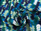 MAILLE VISCOSE STRETCH IMPRIMÉ OLIVES BLEU MISTERY EN RANG BLEU - My Little Coupon