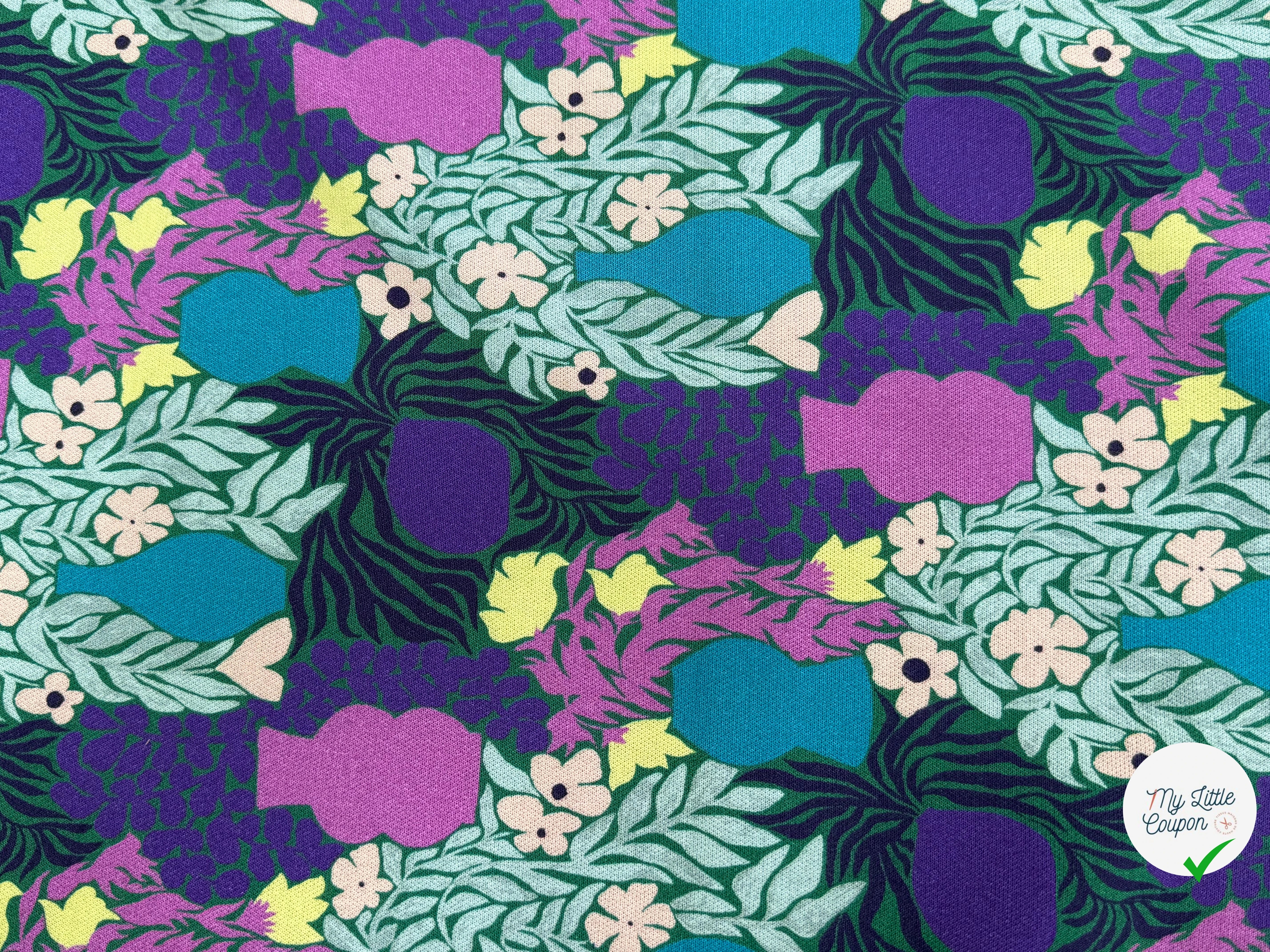 MAILLE VISCOSE STRETCH IMPRIMÉ VASES ET FEUILLAGES ESPRIT MATISSE - My Little Coupon