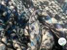 MANTEAU BOUCLETTE STRUCTURE MAILLE CHINÉ MULTICOLORE TENDANCE BLEU - My Little Coupon - tissu - coudre