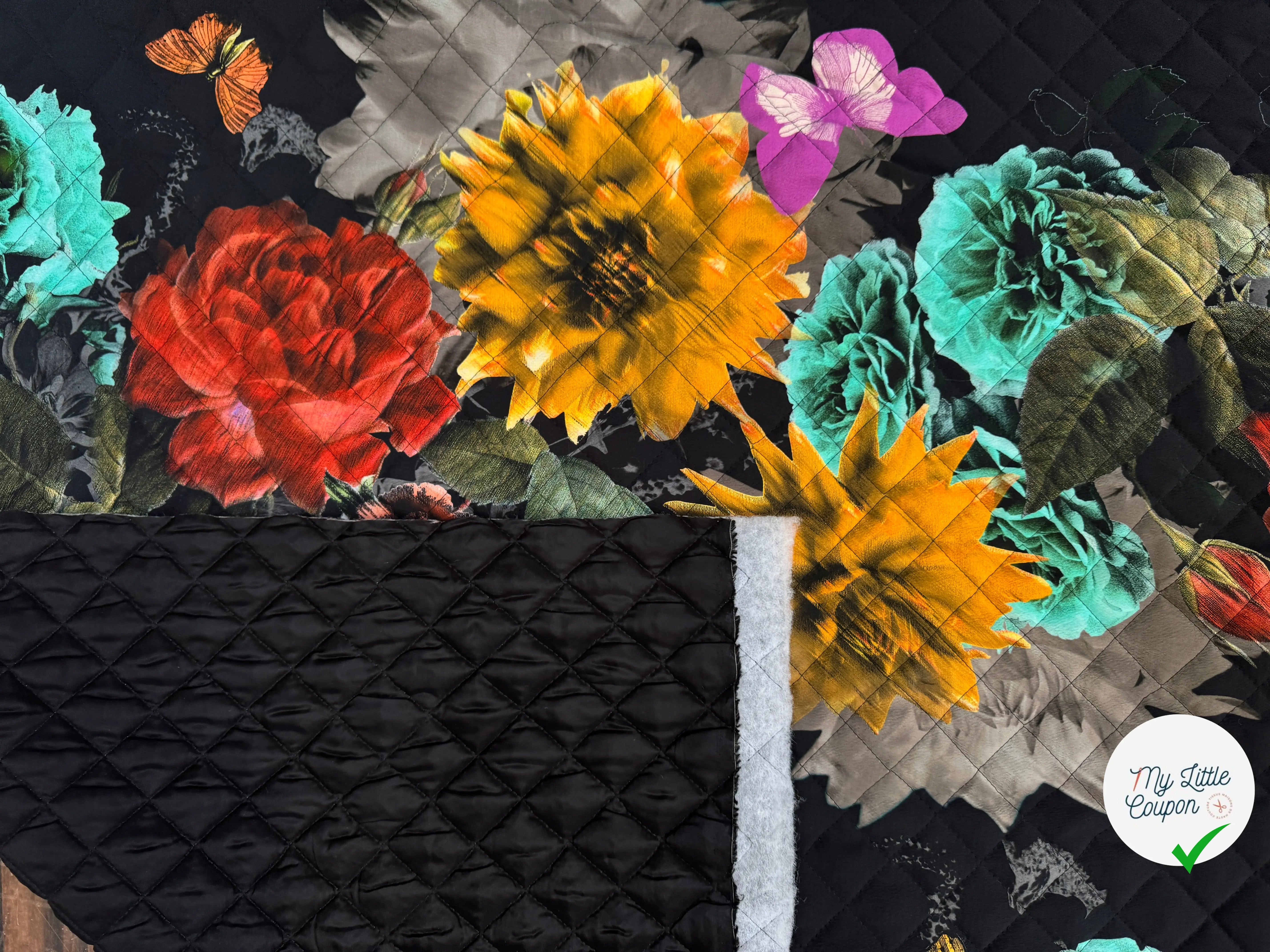MATELASSE DOUBLE FACE CREPE PAPILLON NOIR - My Little Coupon