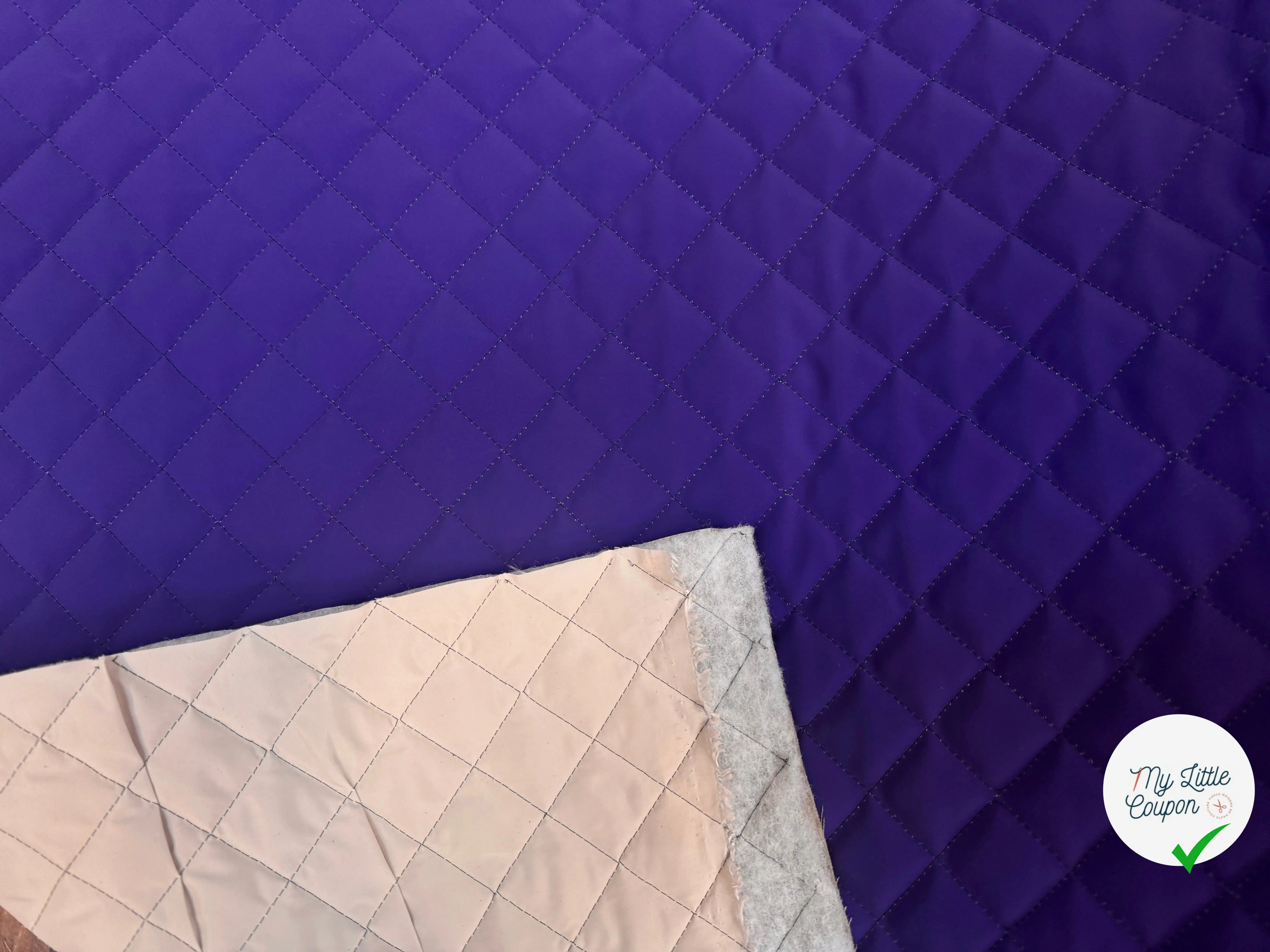 MATELASSÉ DOUBLE FACE VINYL BLEU VIOLET DOUBLURE BEIGE - My Little Coupon