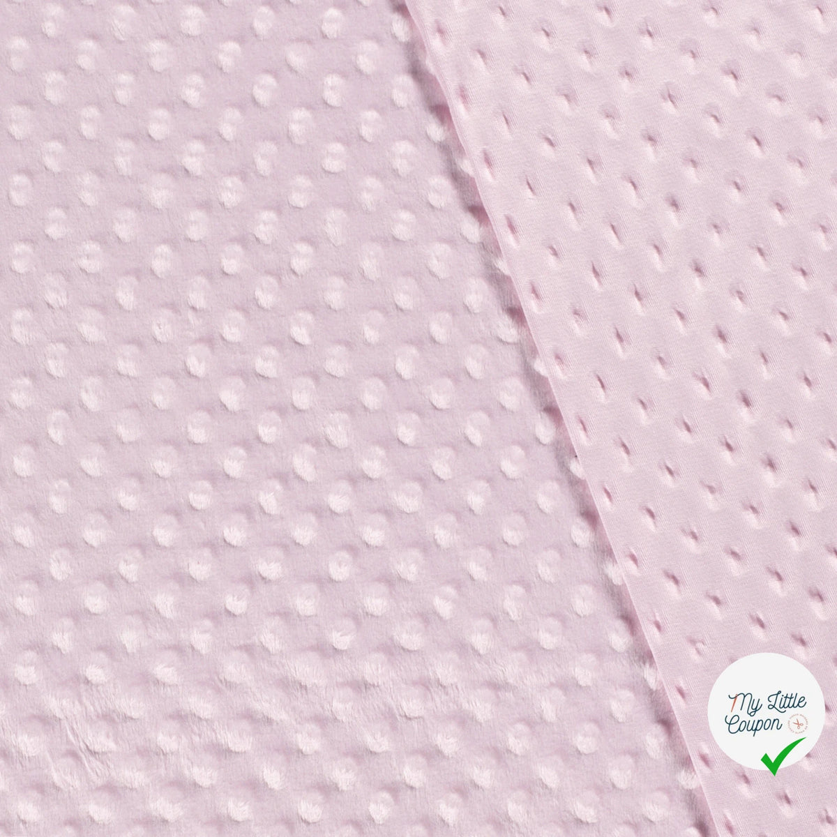 MINKY À POIS DOUX ROSE PÂLE - My Little Coupon