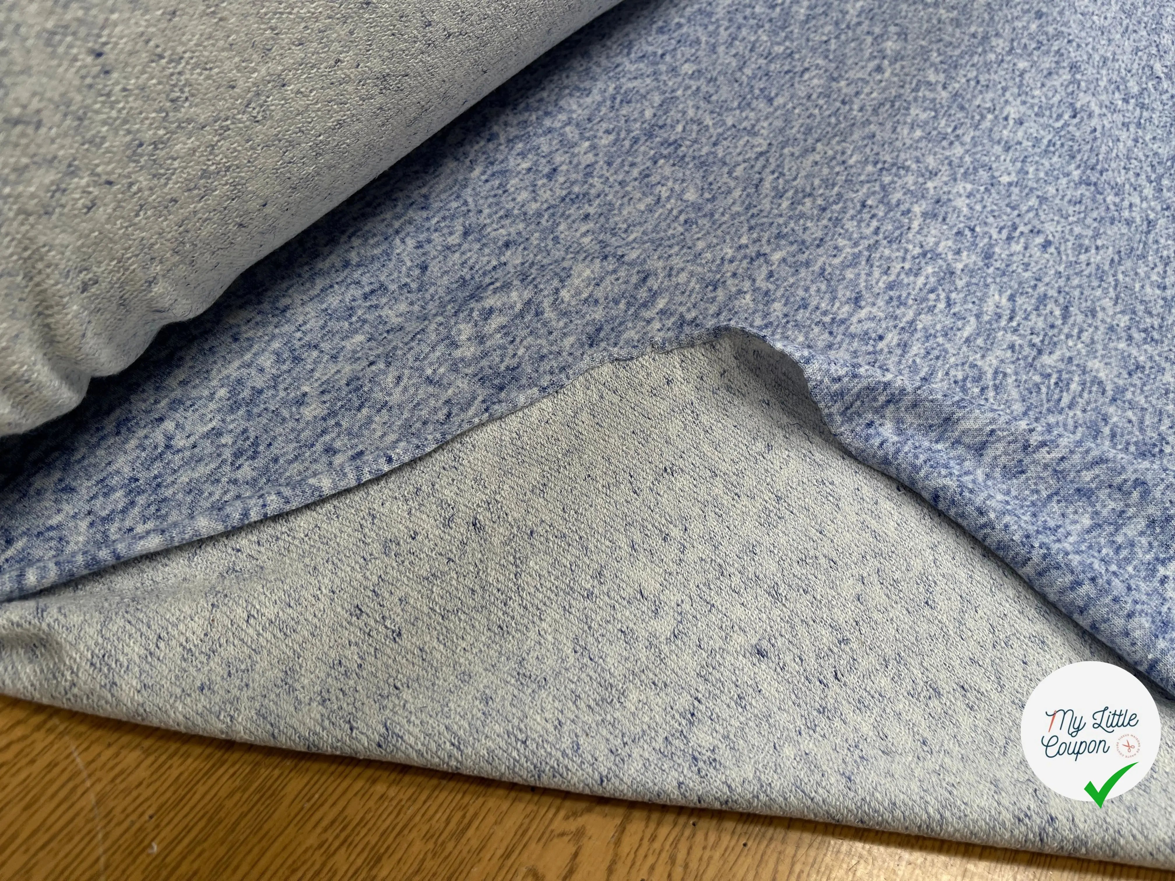 MOLLETON COTON CHINÉ BLEU - My Little Coupon