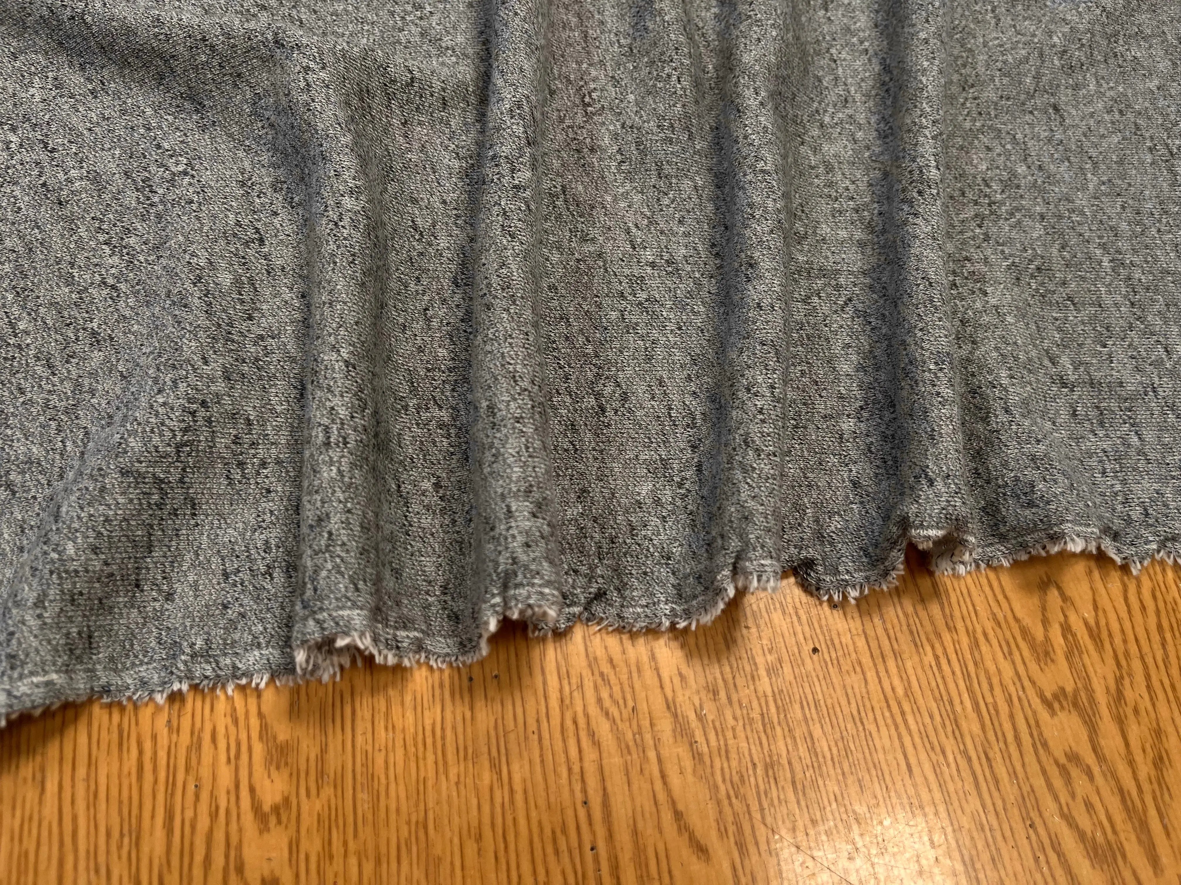 MOLLETON COTON ÉLASTANNE CHINÉ GRIS - My Little Coupon