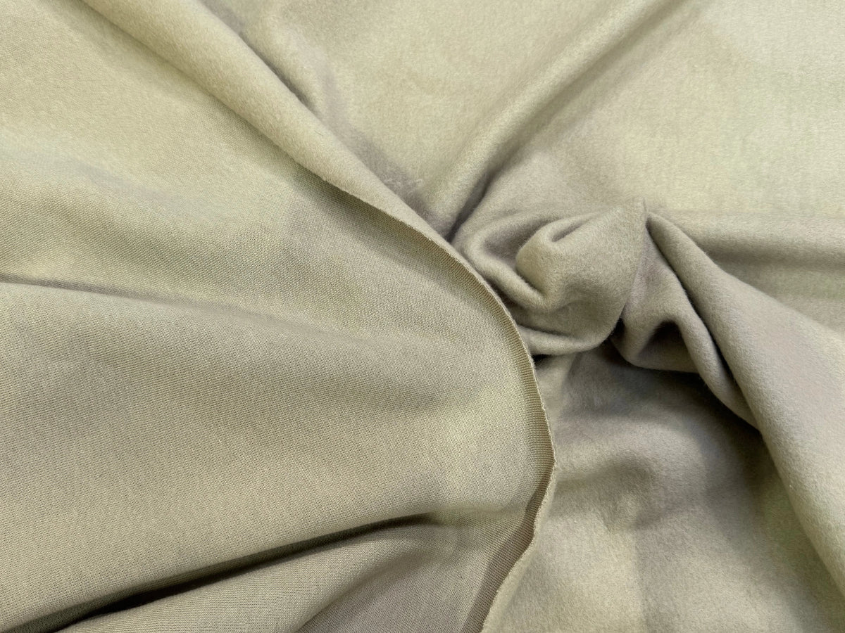 MOLLETON GRATTÉ TOUT DOUX 100% COTON BEIGE CAFÉ GRANDE LAIZE - My Little Coupon
