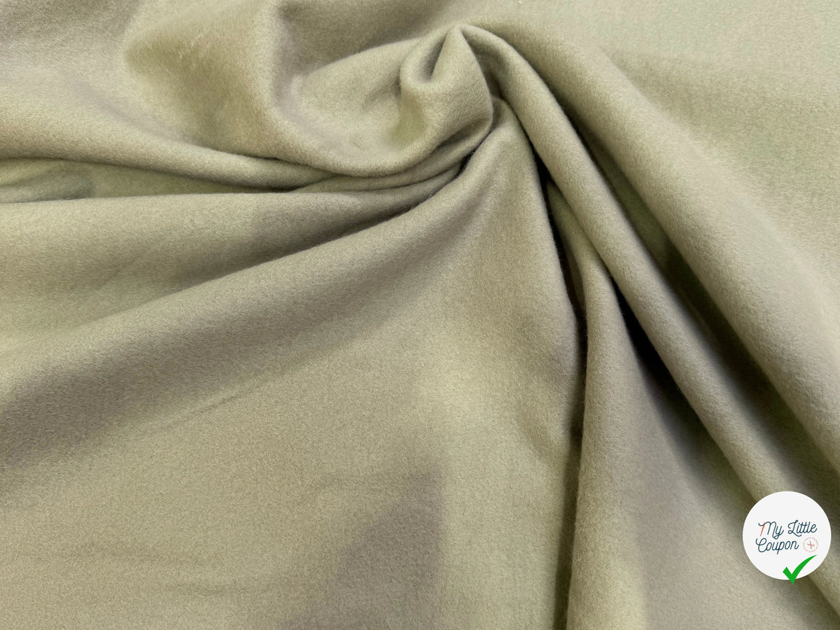 MOLLETON GRATTÉ TOUT DOUX 100% COTON BEIGE CAFÉ GRANDE LAIZE - My Little Coupon