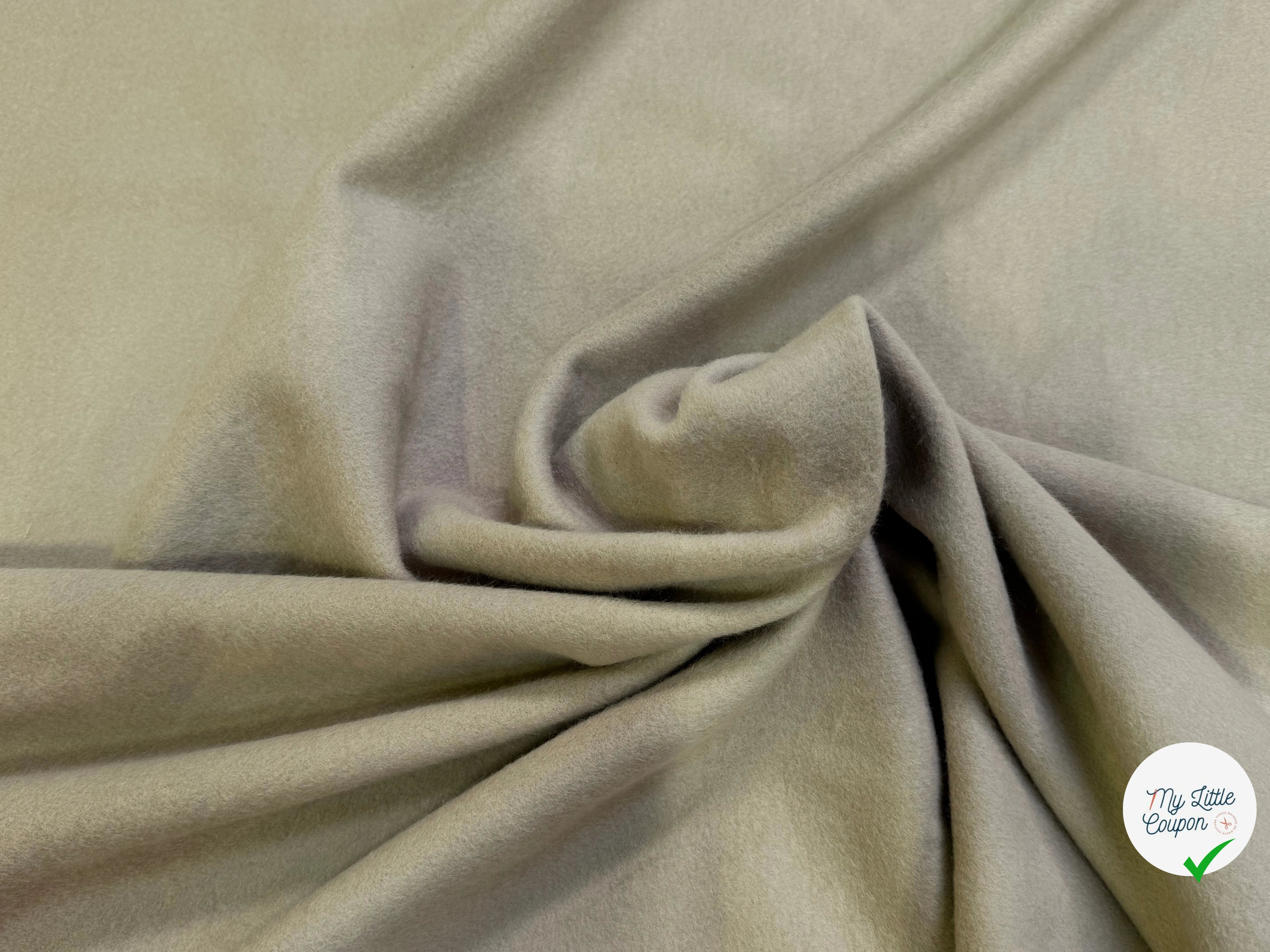 MOLLETON GRATTÉ TOUT DOUX 100% COTON BEIGE CAFÉ GRANDE LAIZE - My Little Coupon