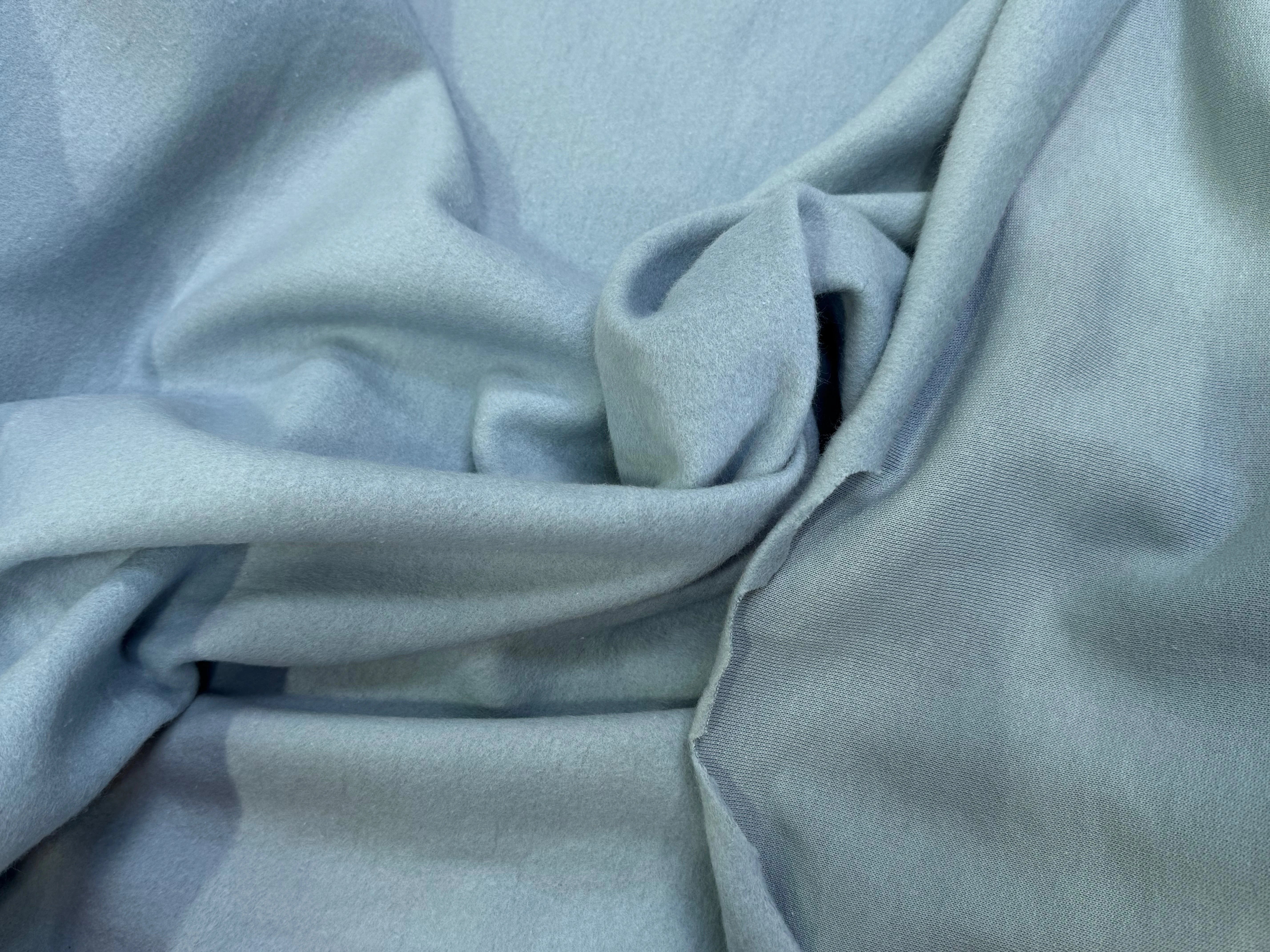 MOLLETON GRATTÉ TOUT DOUX 100% COTON BLEU AQUA GRANDE LAIZE - My Little Coupon