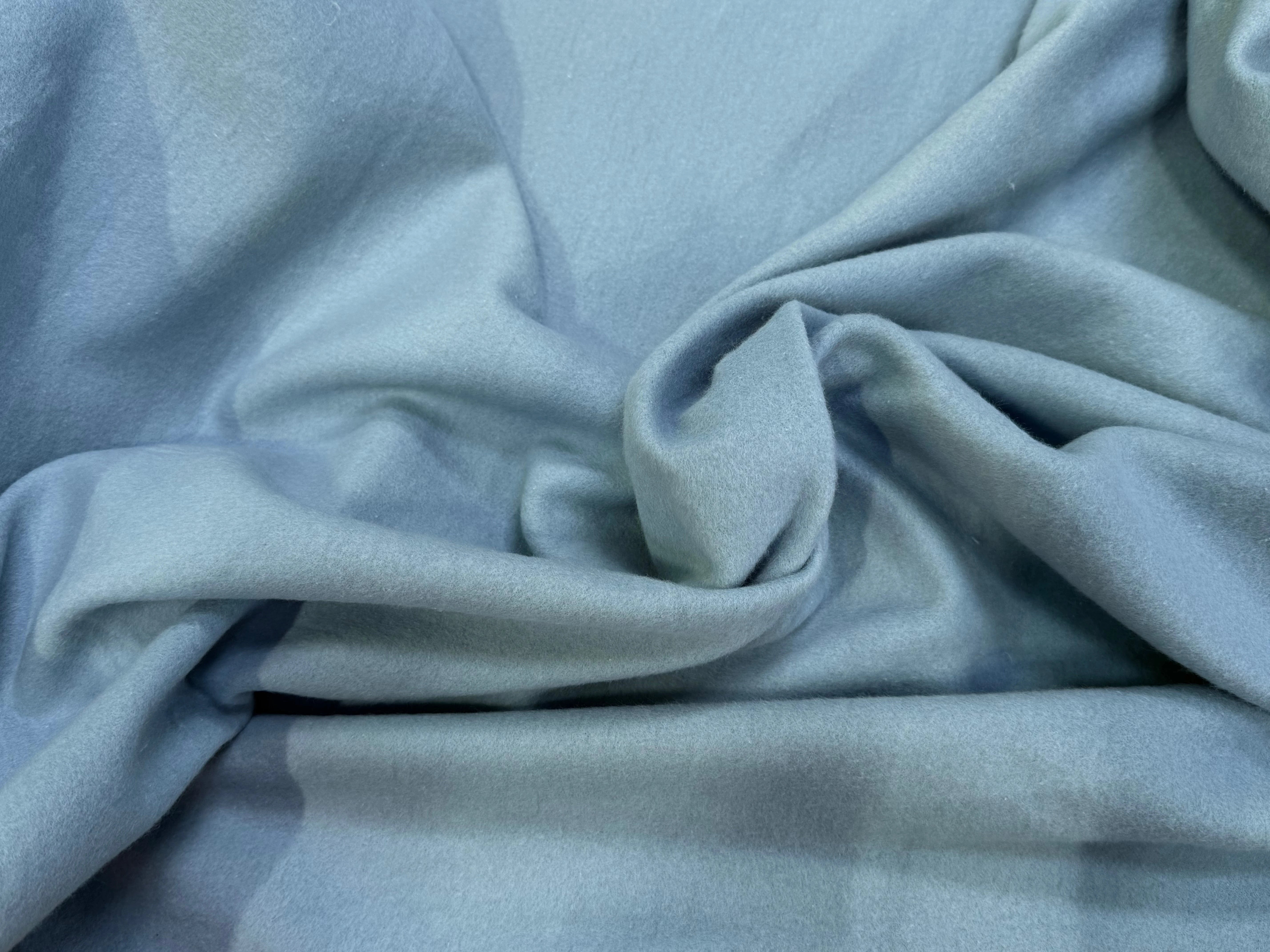 MOLLETON GRATTÉ TOUT DOUX 100% COTON BLEU AQUA GRANDE LAIZE - My Little Coupon