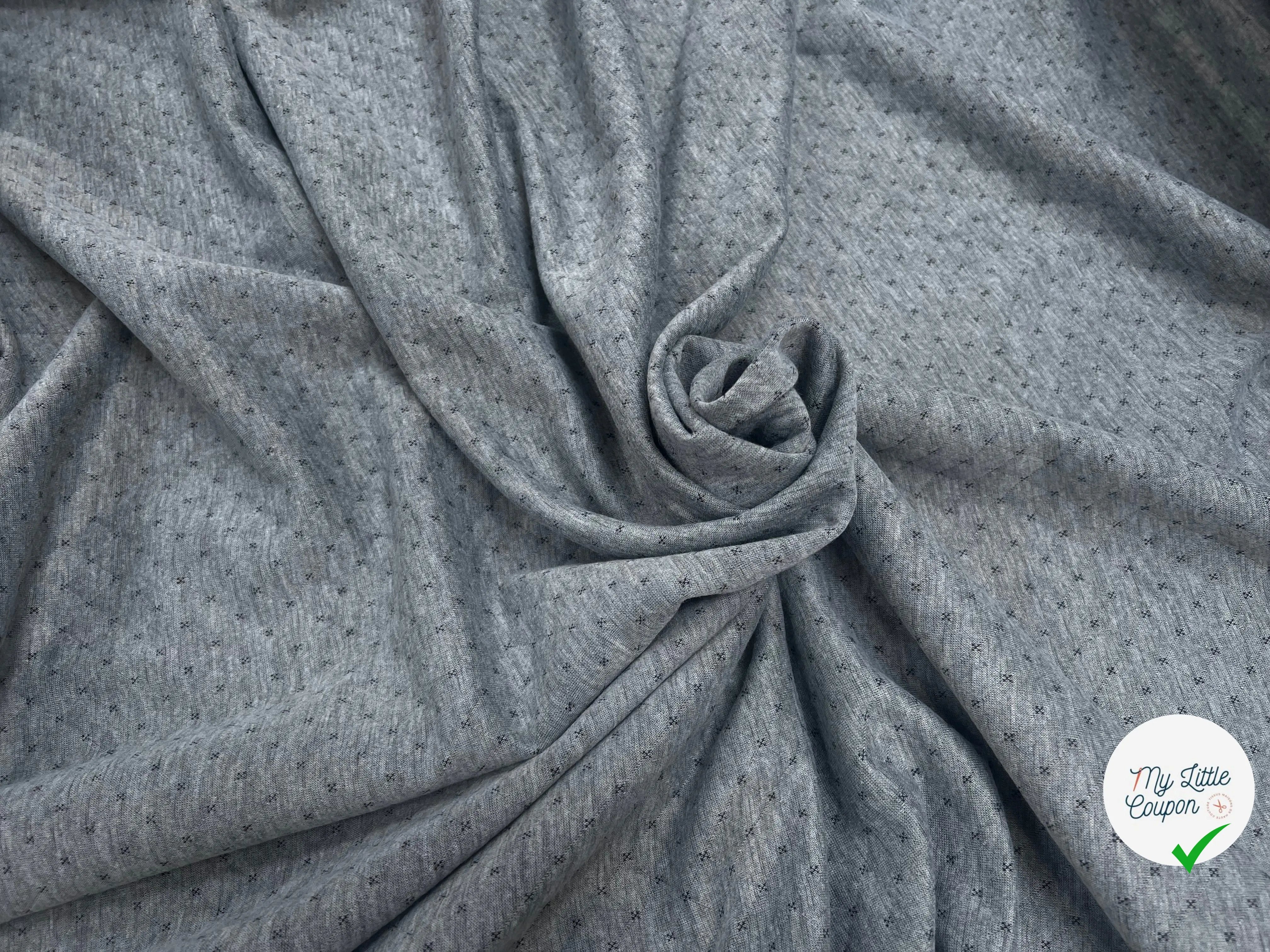 MOLLETON GRIS RAYURES NOIRES - My Little Coupon