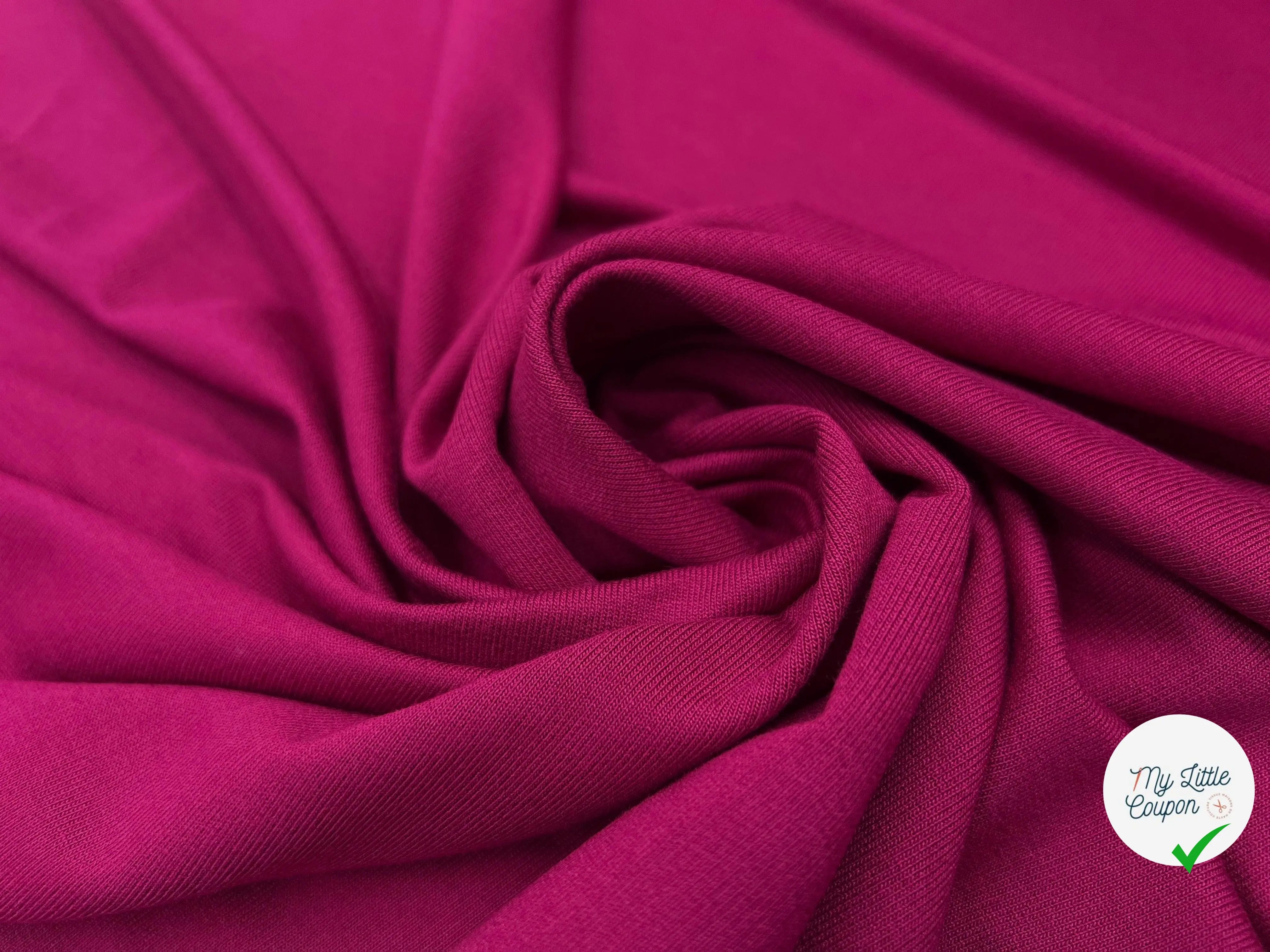 MOLLETON LÉGER VISCOSE STRIÉ AUBERGINE FUCHSIA - My Little Coupon - tissu - coudre