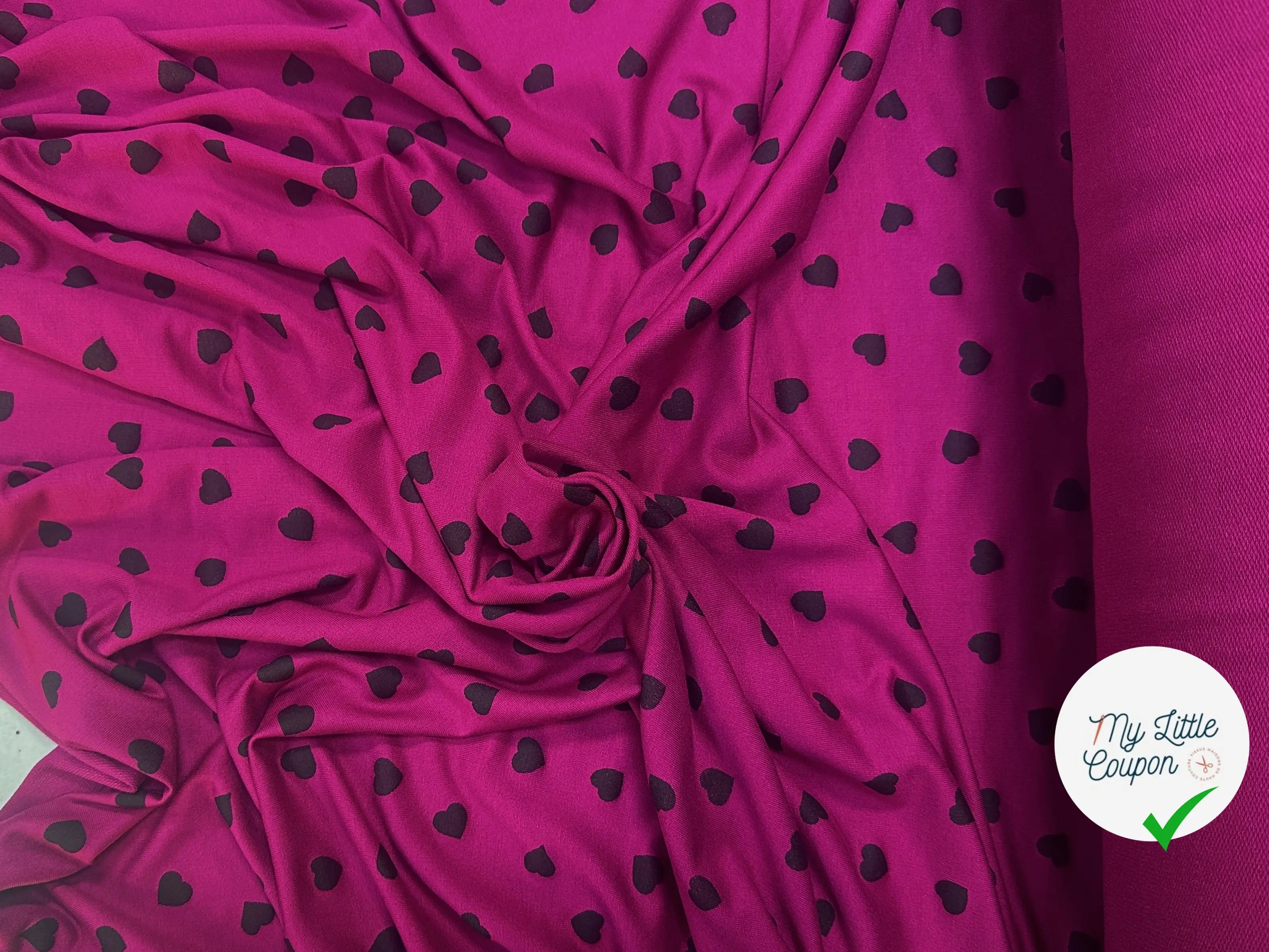 MOLLETON LÉGER VISCOSE STRIÉ AUBERGINE FUCHSIA AMOUREUX MLC INTERN