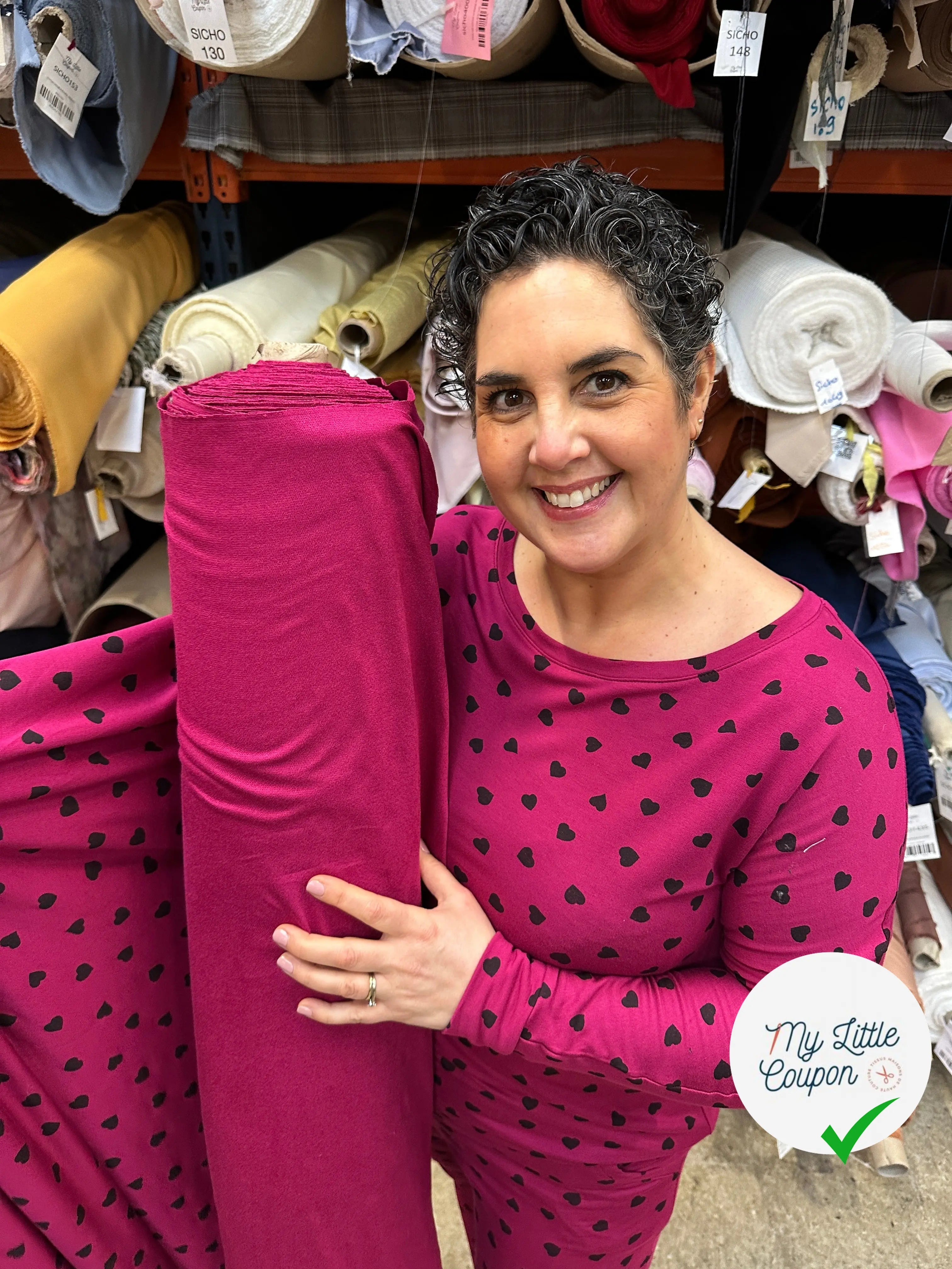 MOLLETON LÉGER VISCOSE STRIÉ AUBERGINE FUCHSIA AMOUREUX MLC INTERN