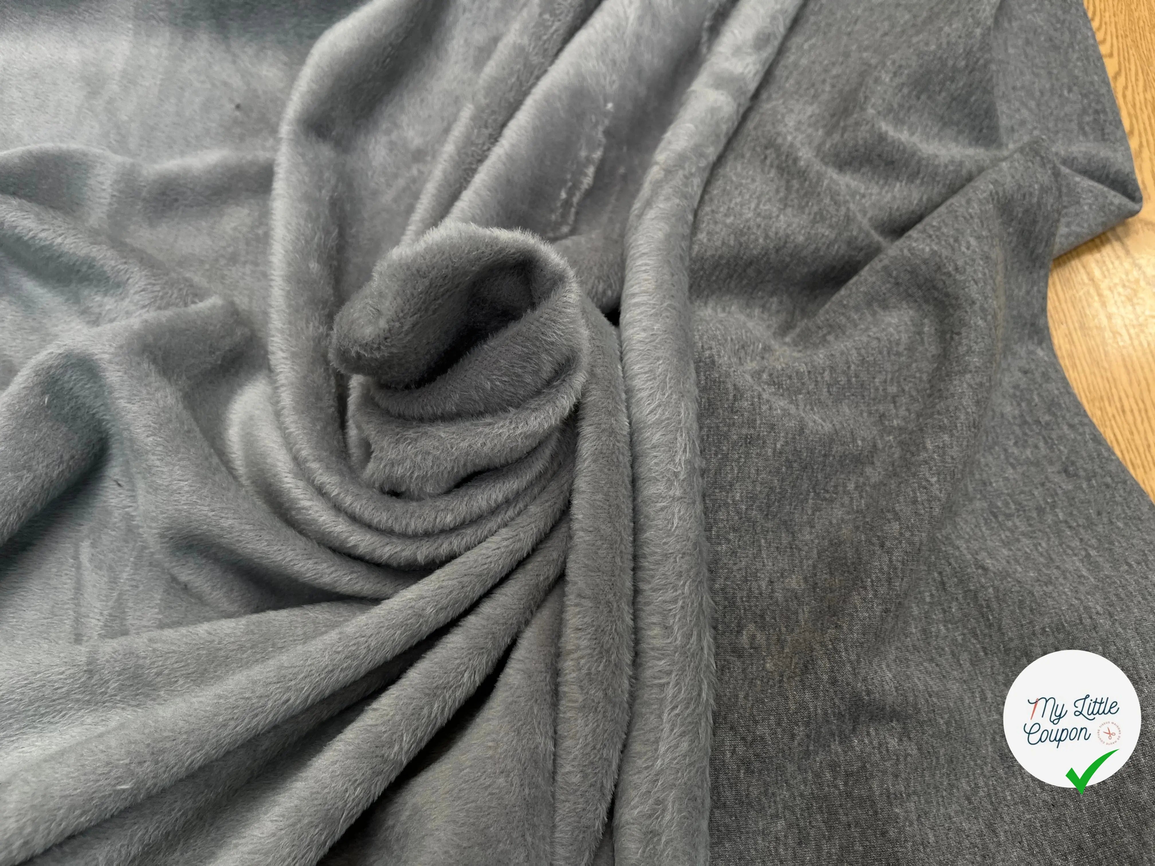 MOLLETON TOUT DOUX ENVERS GRATTÉ MADE IN FRANCE 280 GRIS 24 - My Little Coupon