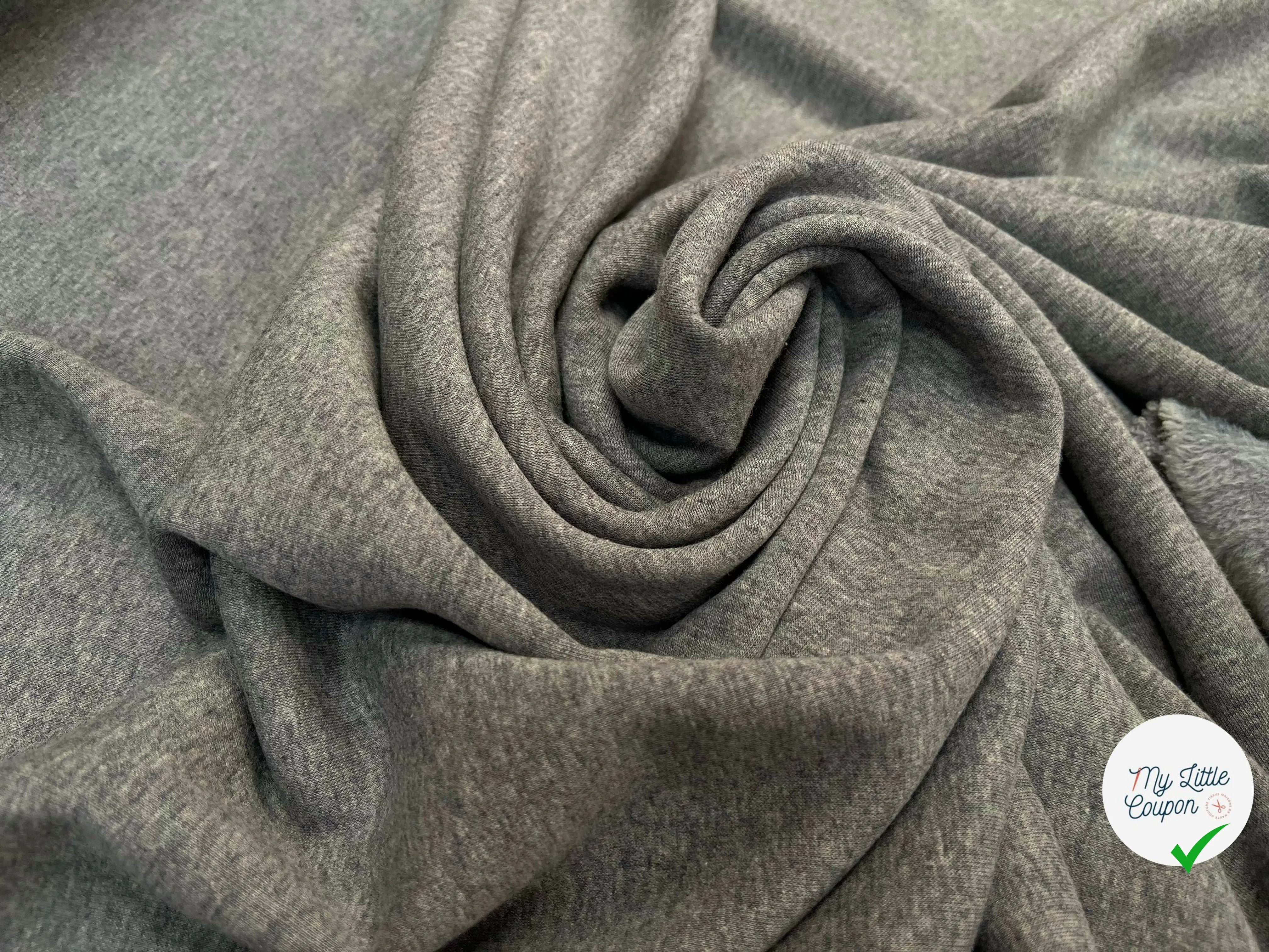 MOLLETON TOUT DOUX ENVERS GRATTÉ MADE IN FRANCE 280 GRIS 24 - My Little Coupon