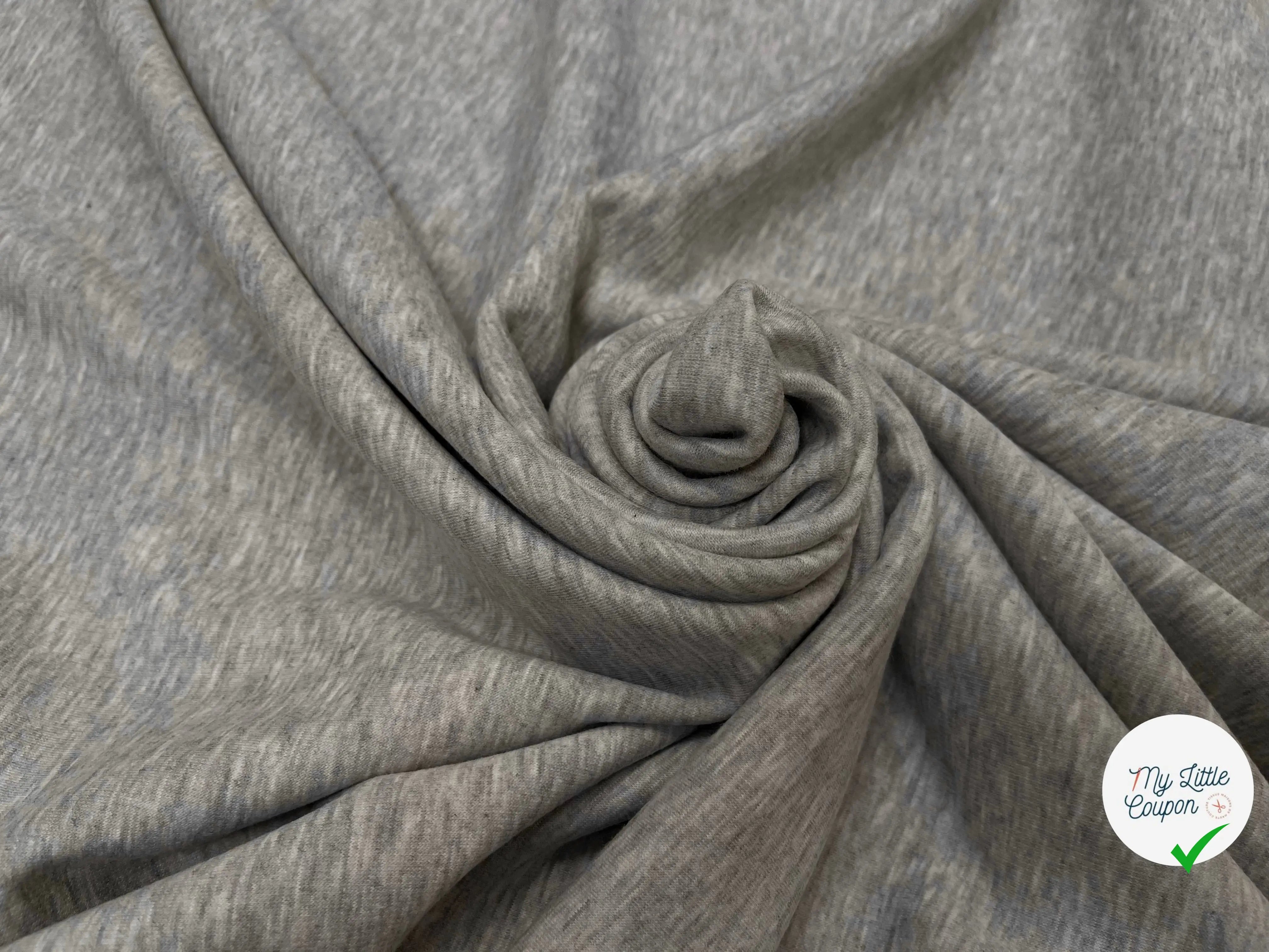 MOLLETON TOUT DOUX ENVERS GRATTÉ MADE IN FRANCE 280 GRIS SCORIE 56 - My Little Coupon