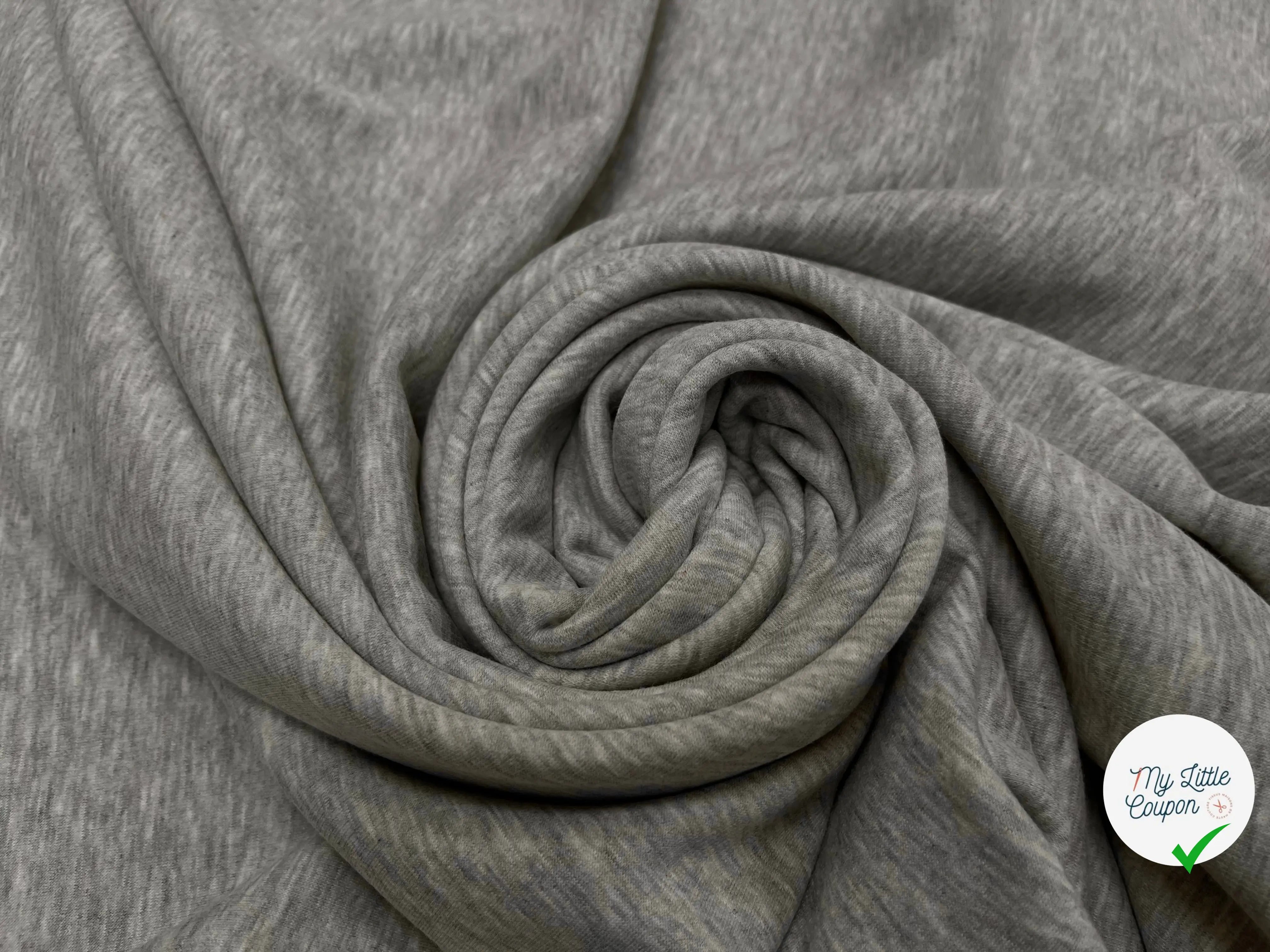 MOLLETON TOUT DOUX ENVERS GRATTÉ MADE IN FRANCE 280 GRIS SCORIE 56 - My Little Coupon