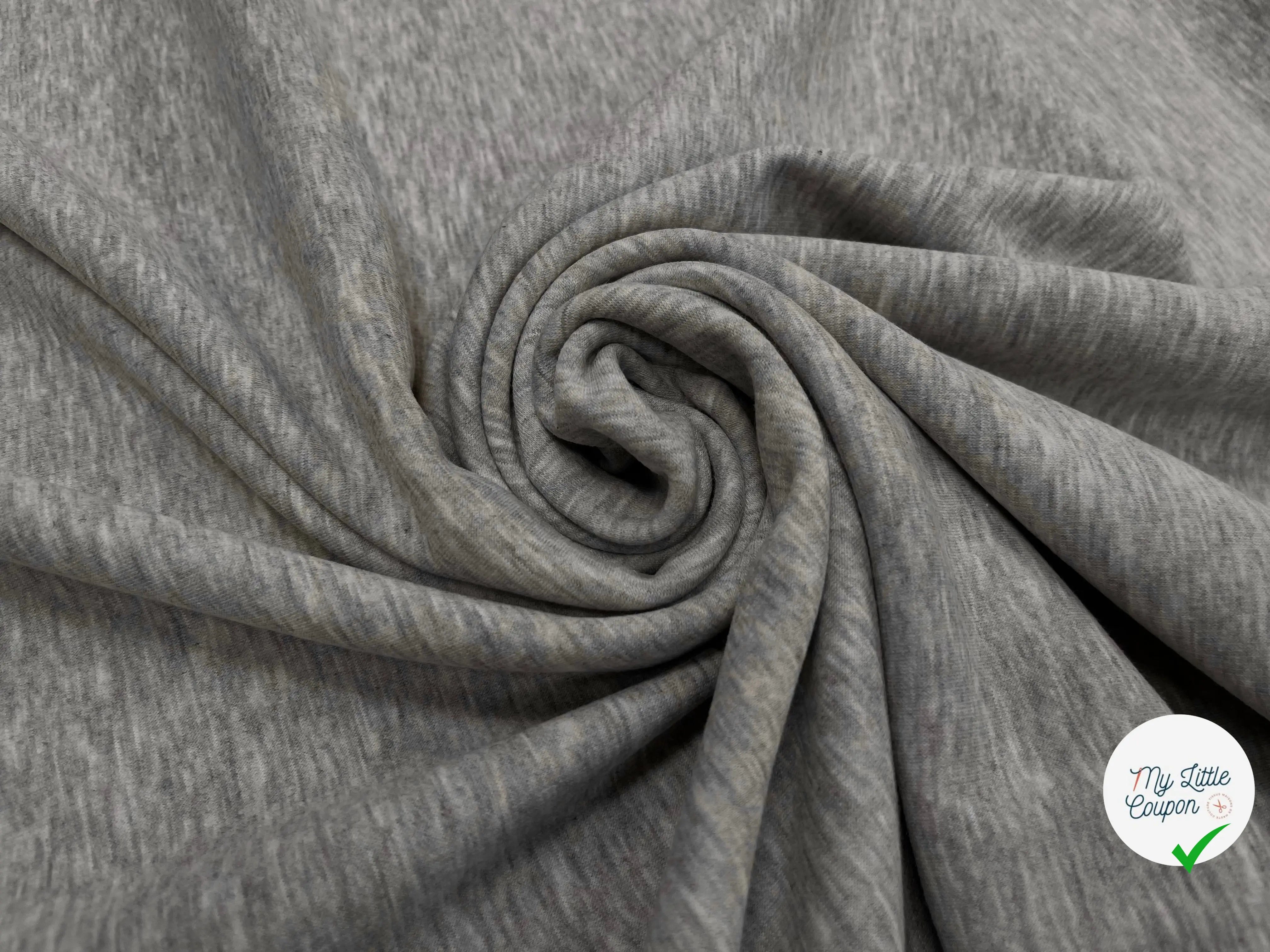 MOLLETON TOUT DOUX ENVERS GRATTÉ MADE IN FRANCE 280 GRIS SCORIE 56 - My Little Coupon