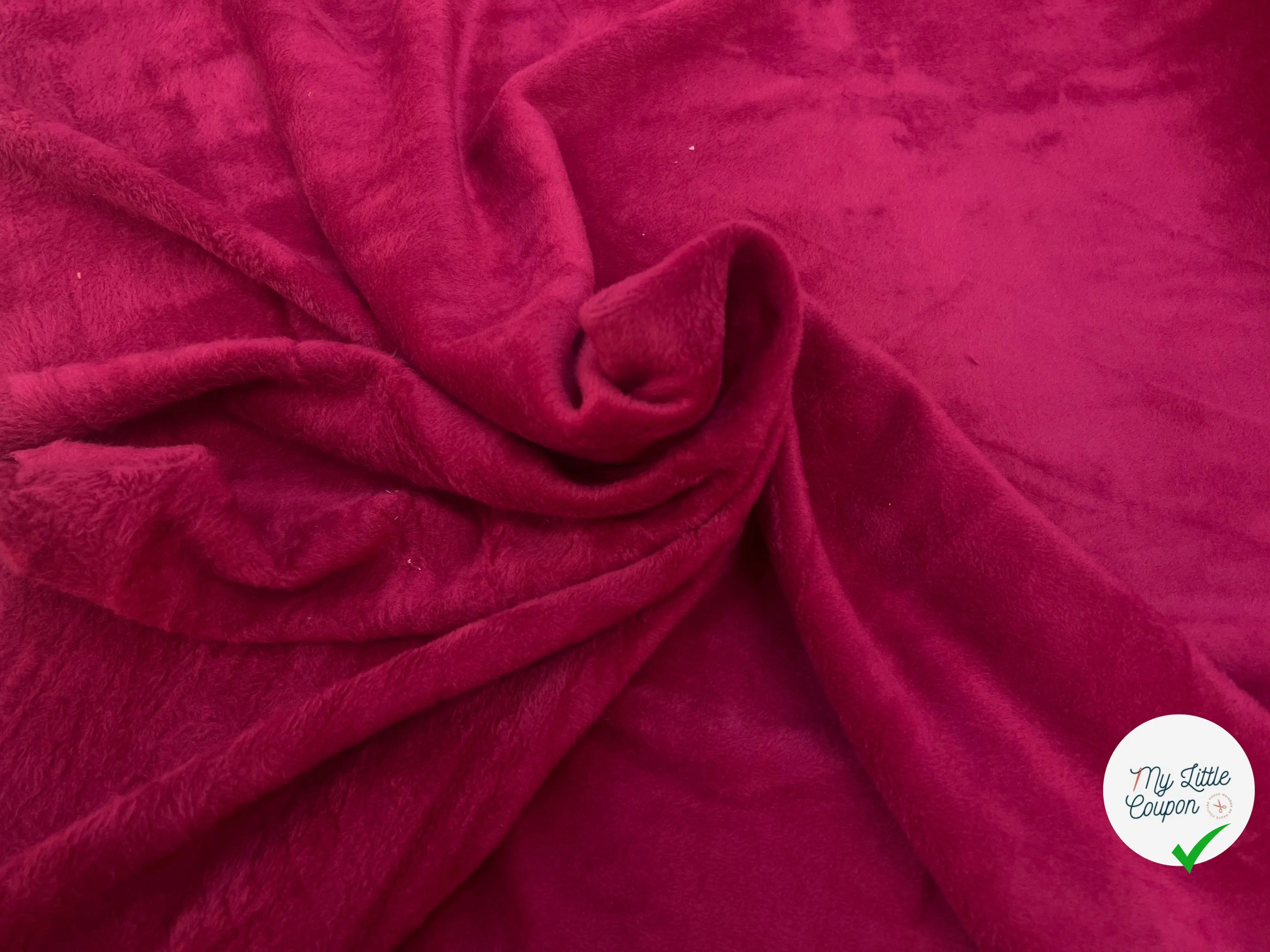 MOLLETON TOUT DOUX ENVERS GRATTÉ  MADE IN FRANCE 280 UNI GROSEILLE - My Little Coupon