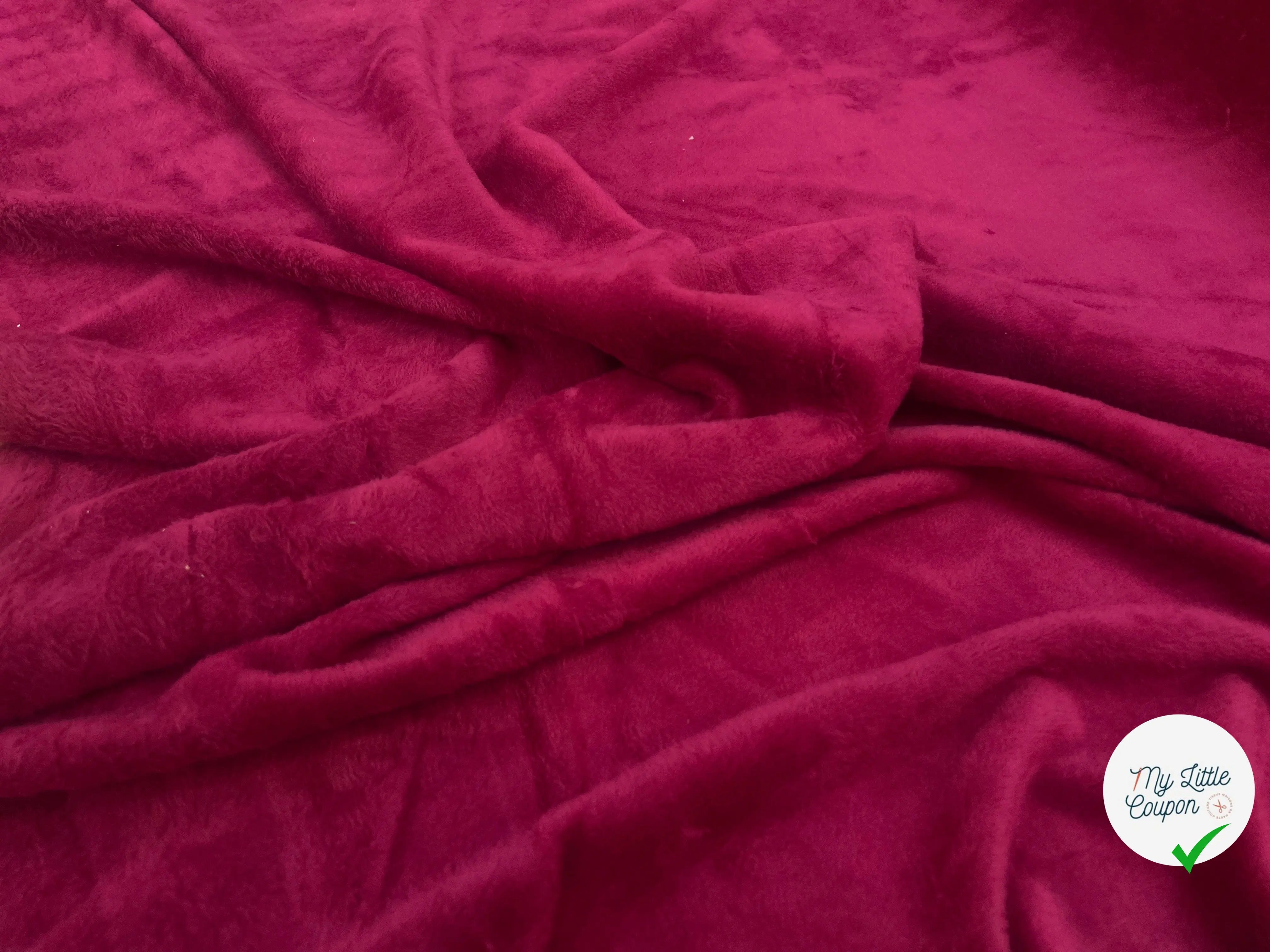 MOLLETON TOUT DOUX ENVERS GRATTÉ  MADE IN FRANCE 280 UNI GROSEILLE - My Little Coupon