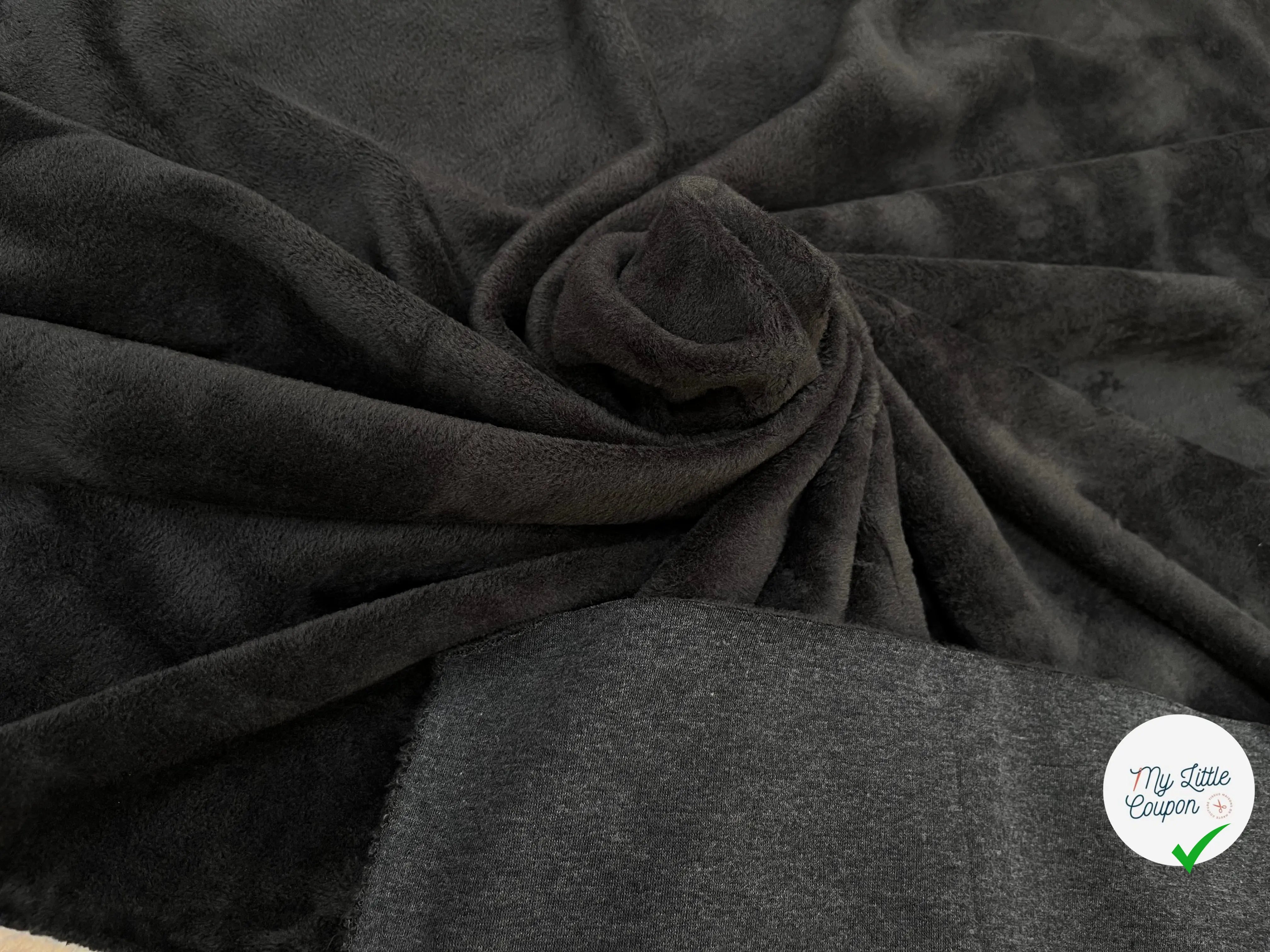 MOLLETON TOUT DOUX ENVERS GRATTÉ MADE IN FRANCE ANTHRACITE 57 - My Little Coupon