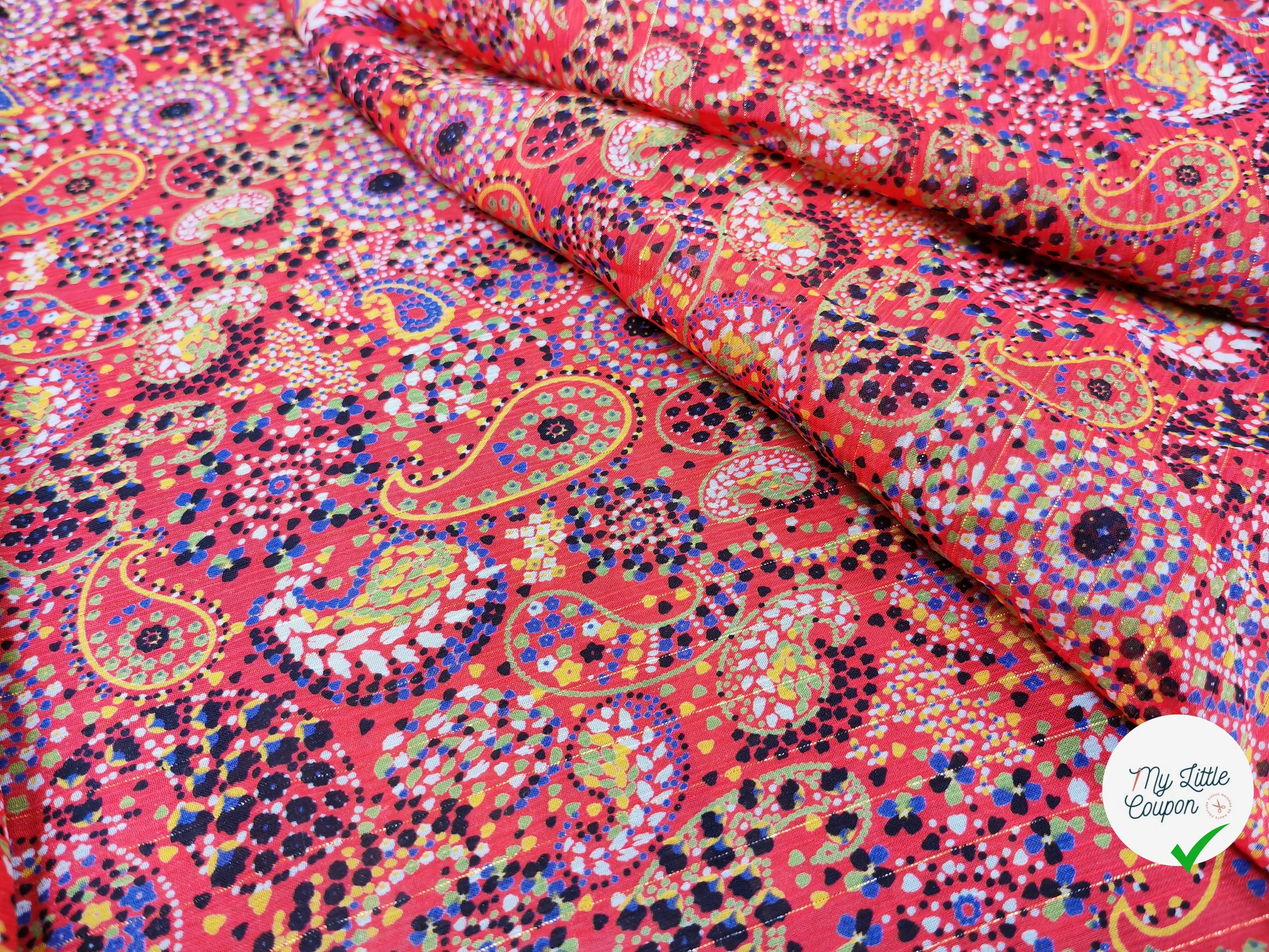 MOUSSELINE BANDANABSTRAIT AMBIANCE ROUGE - My Little Coupon