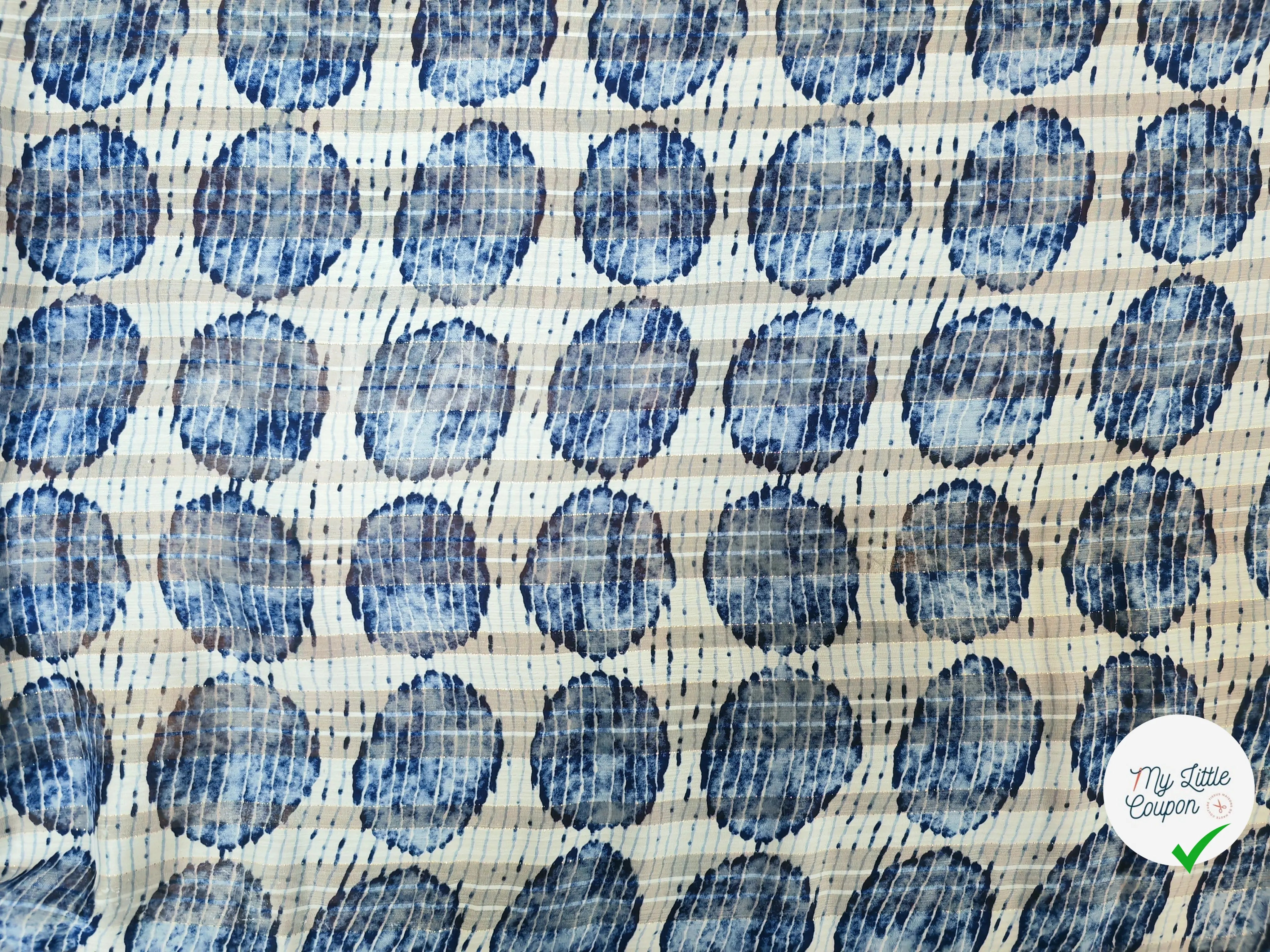 MOUSSELINE CERCLE BLUE FOND BLANC - My Little Coupon