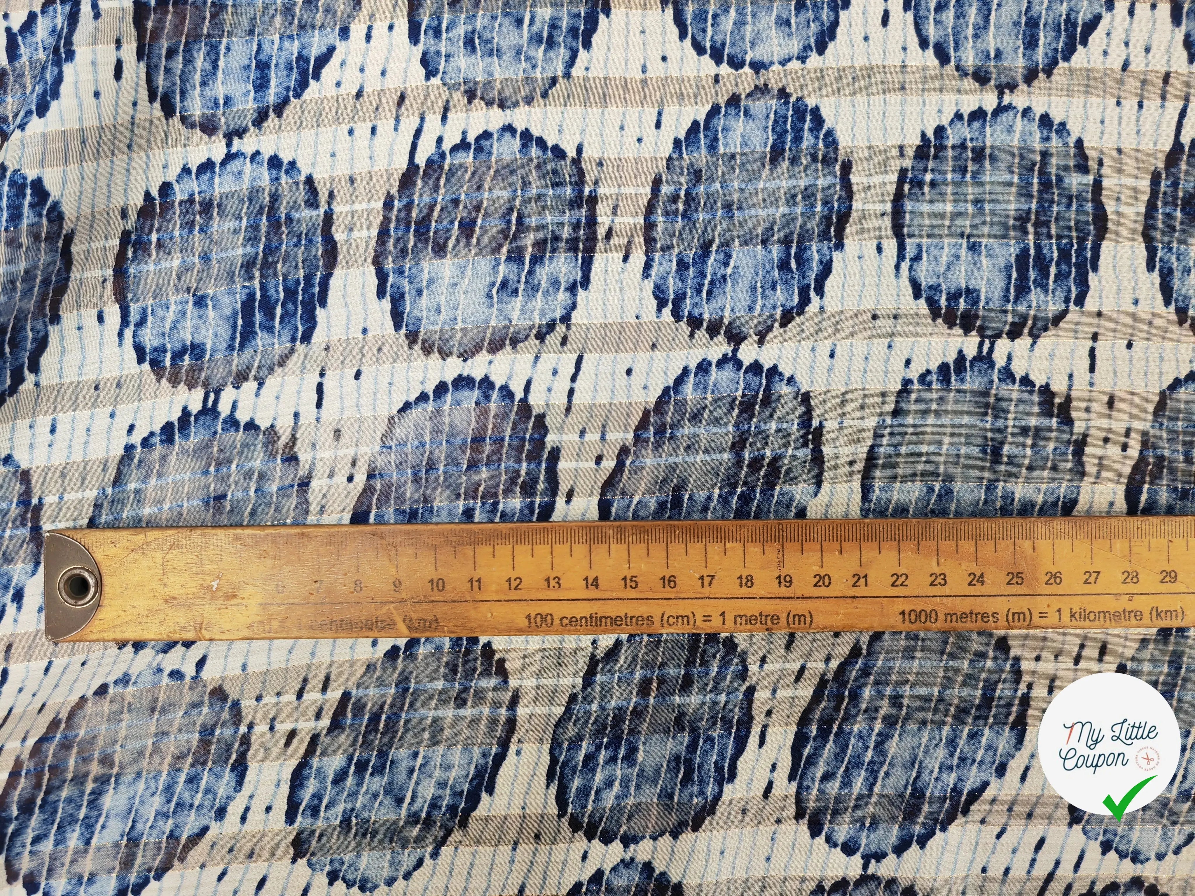 MOUSSELINE CERCLE BLUE FOND BLANC - My Little Coupon